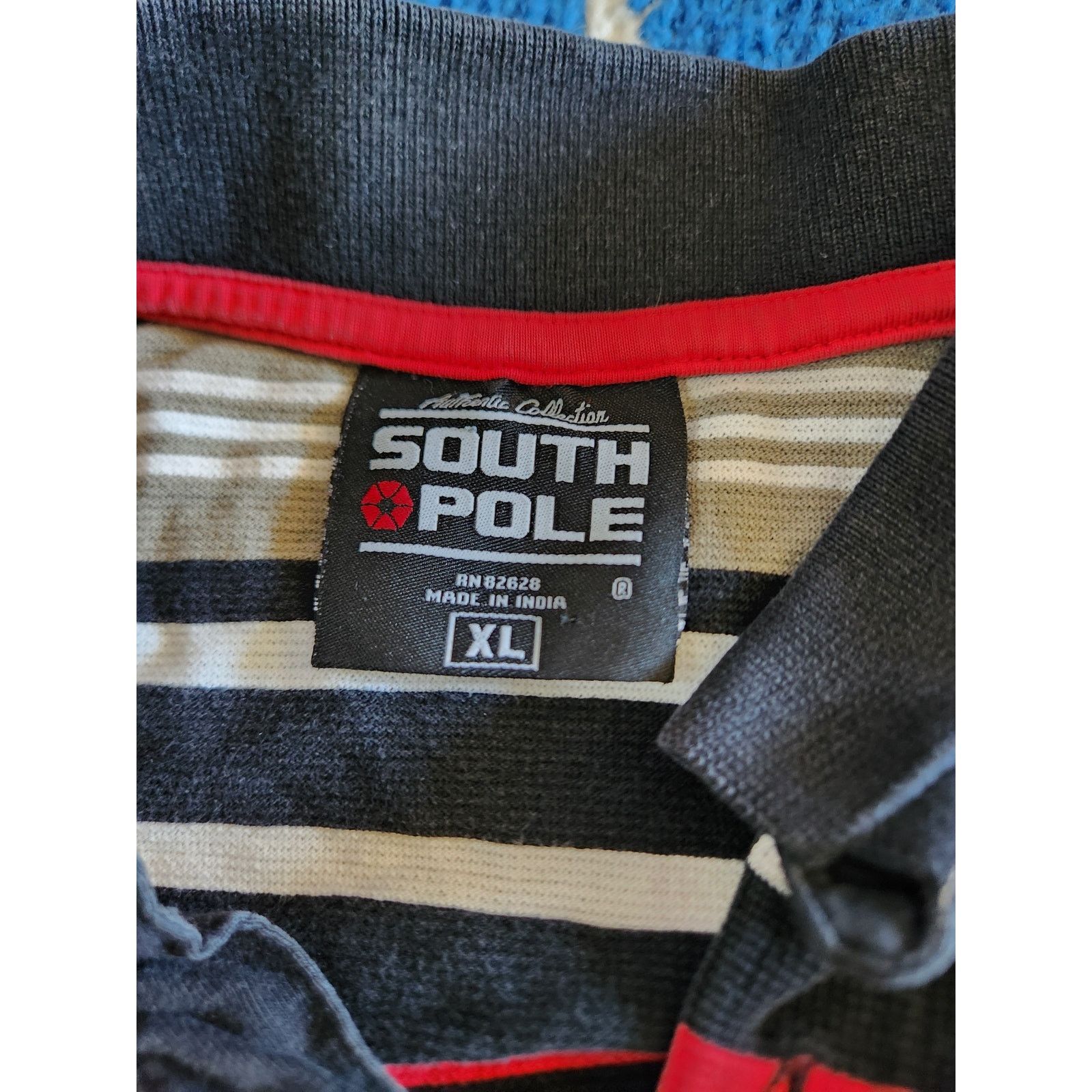 Southpole Y2k South Pole Men's Red & Black Striped Polo XL Size US XL / EU 56 / 4 - 11 Thumbnail