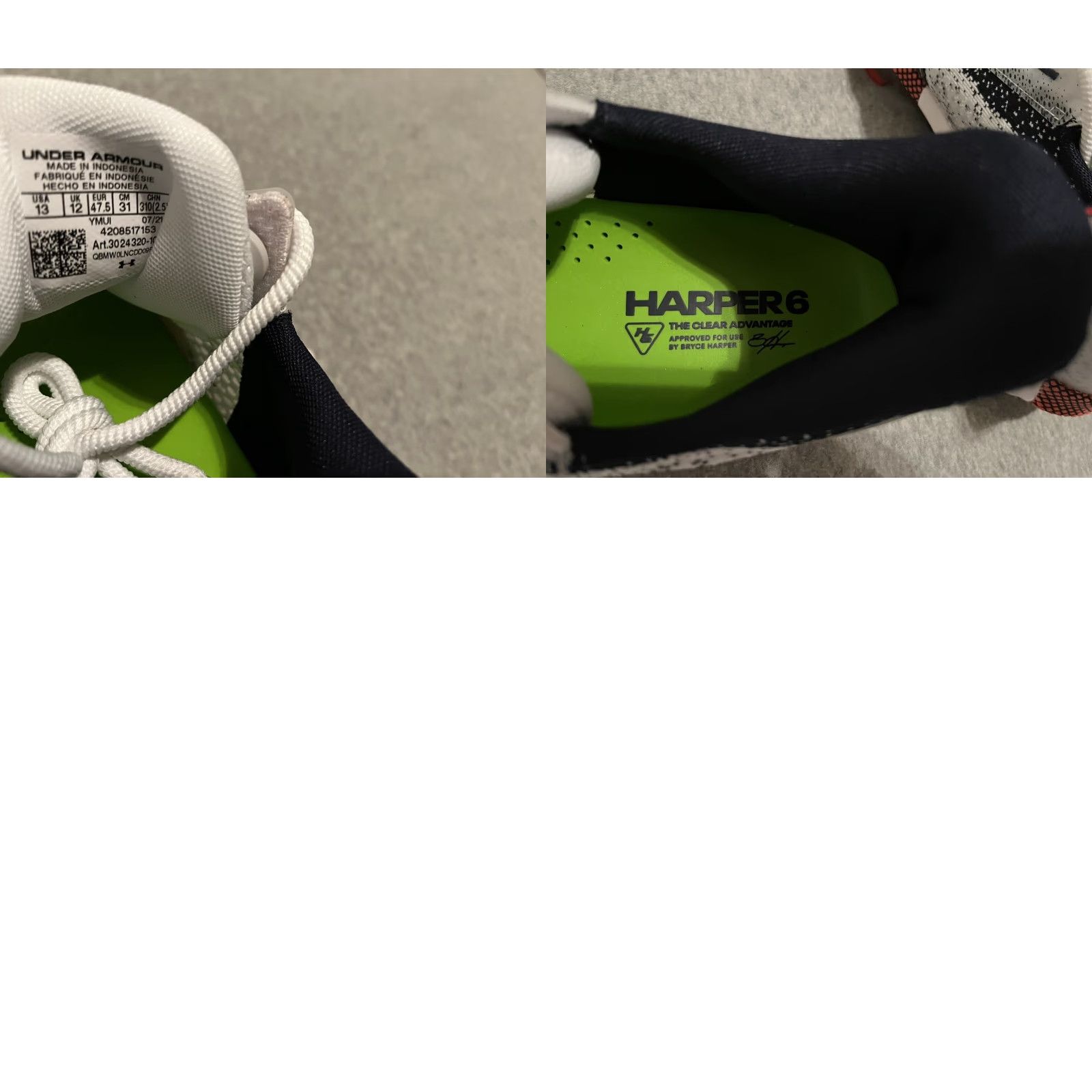 Under Armour Under Armour Bryce Harper 6 Elite Cleats HOVR Baseball Cleat Size 13 US Men Multicolor New Size US 12 / EU 45 - 8 Thumbnail