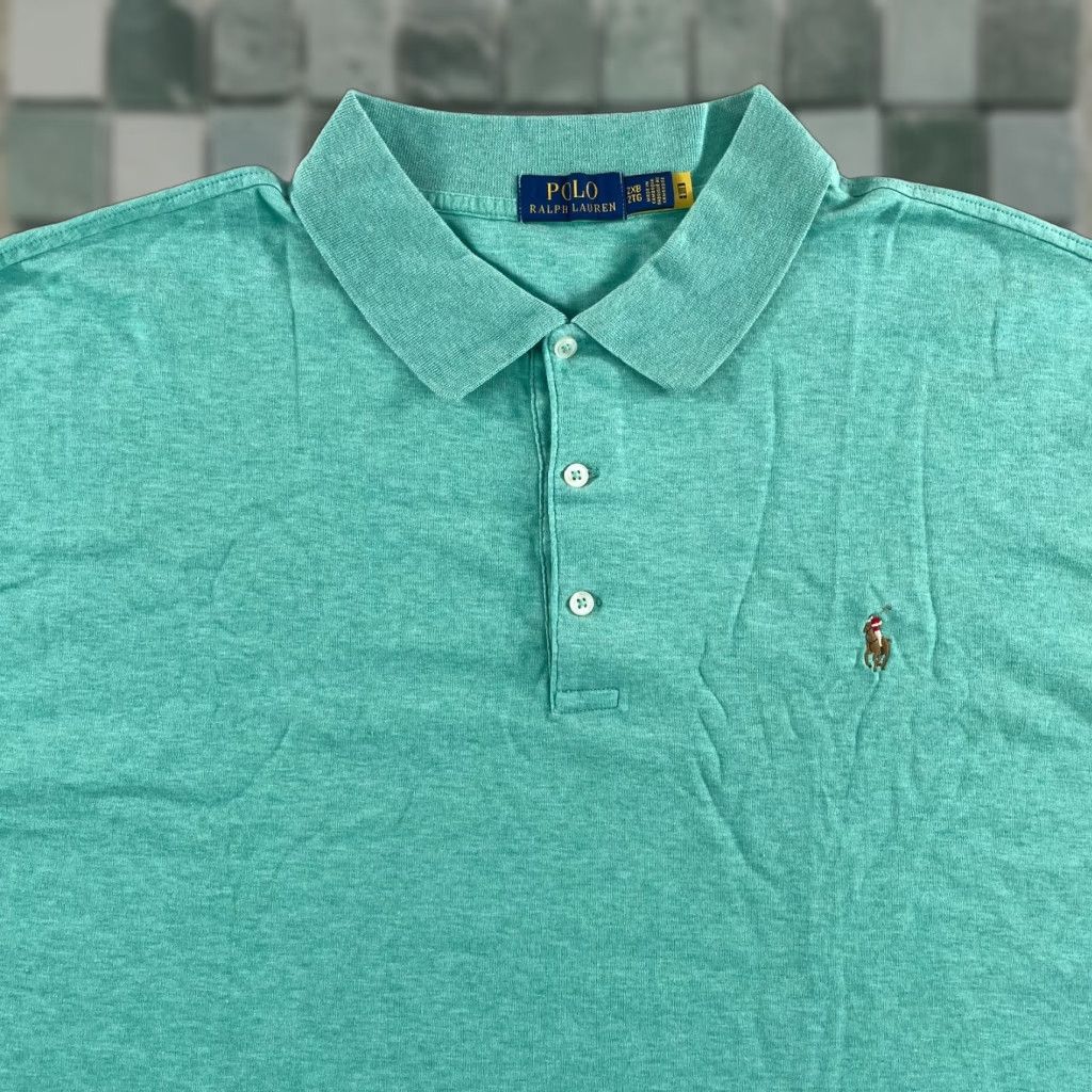 Polo Ralph Lauren Polo Ralph Lauren Shirt Men 2XB Big Heather Green Interlock Flesh Pony Preppy Size US XXL / EU 58 / 5 - 1 Thumbnail