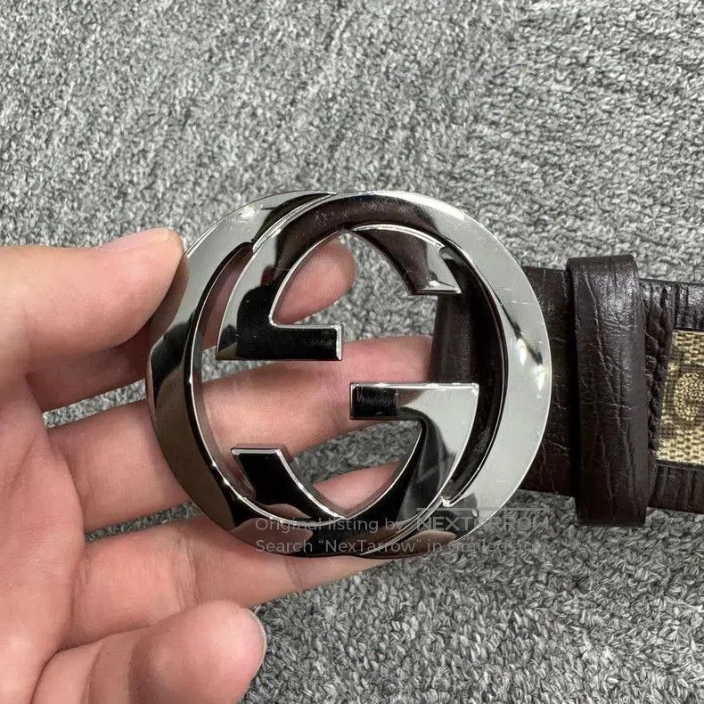 Gucci Gucci Fabric Leather Belt 9. Size ONE SIZE - 3 Thumbnail