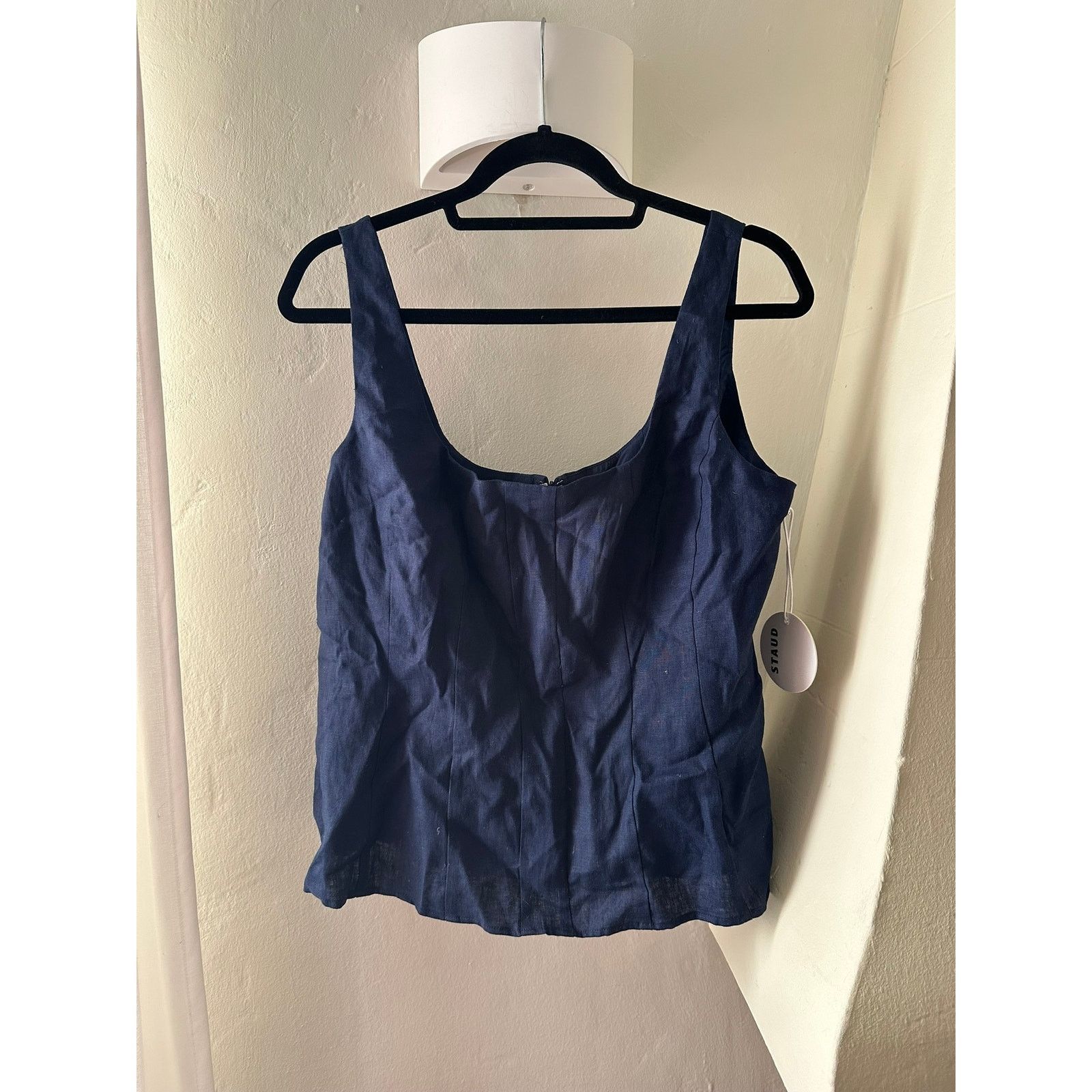 Staud STAUD Wells Linen Tank Navy 16 Size XXL / US 16-18 / IT 52-54 - 1 Thumbnail
