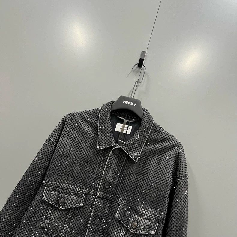 Balenciaga Balenciaga Black diamond-encrusted denim jacket Size US XS / EU 42 / 0 - 3 Thumbnail