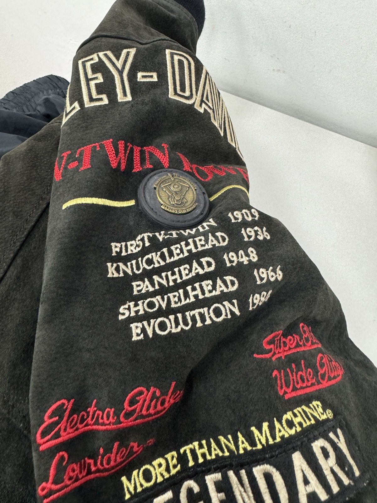 Harley Davidson × Vintage Rare🔥 90S Harley Davidson Vintage Leather Cropped Bomber Size US L / EU 52-54 / 3 - 9 Thumbnail