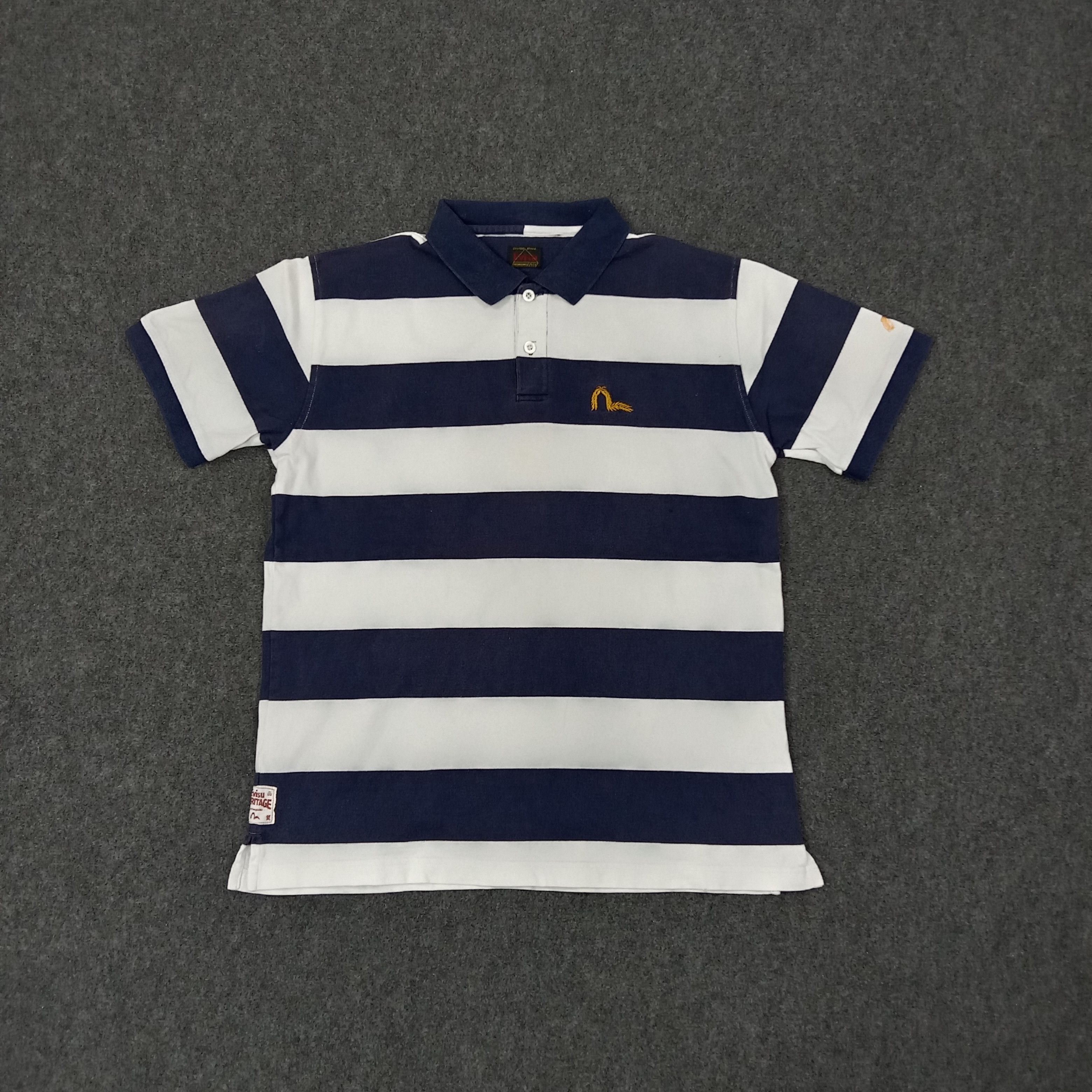 Evisu Evisu Heritage Japanese Daicock Striped Polos C259N32 Size US L / EU 52-54 / 3 - 1 Thumbnail