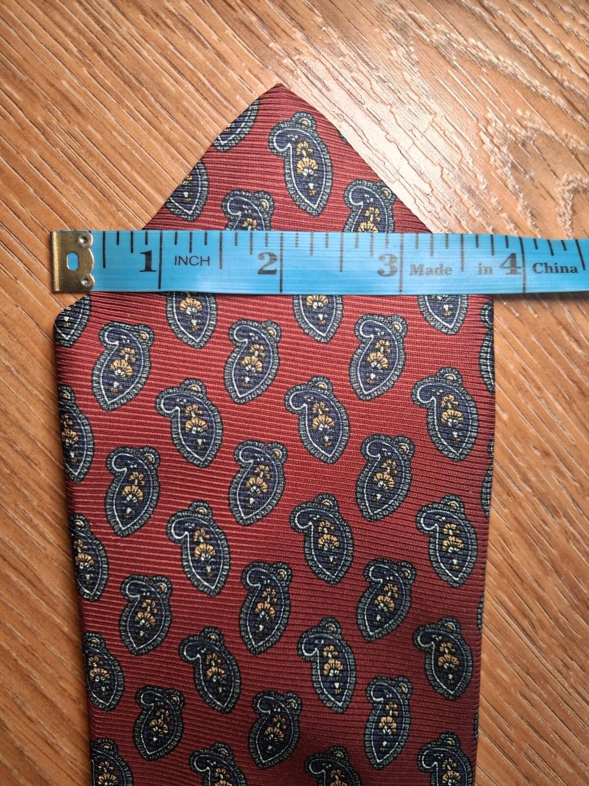 Robert Talbott Robert Talbott Silk Tie Burgundy Paisley Handmade USA Wide Size ONE SIZE - 8 Thumbnail