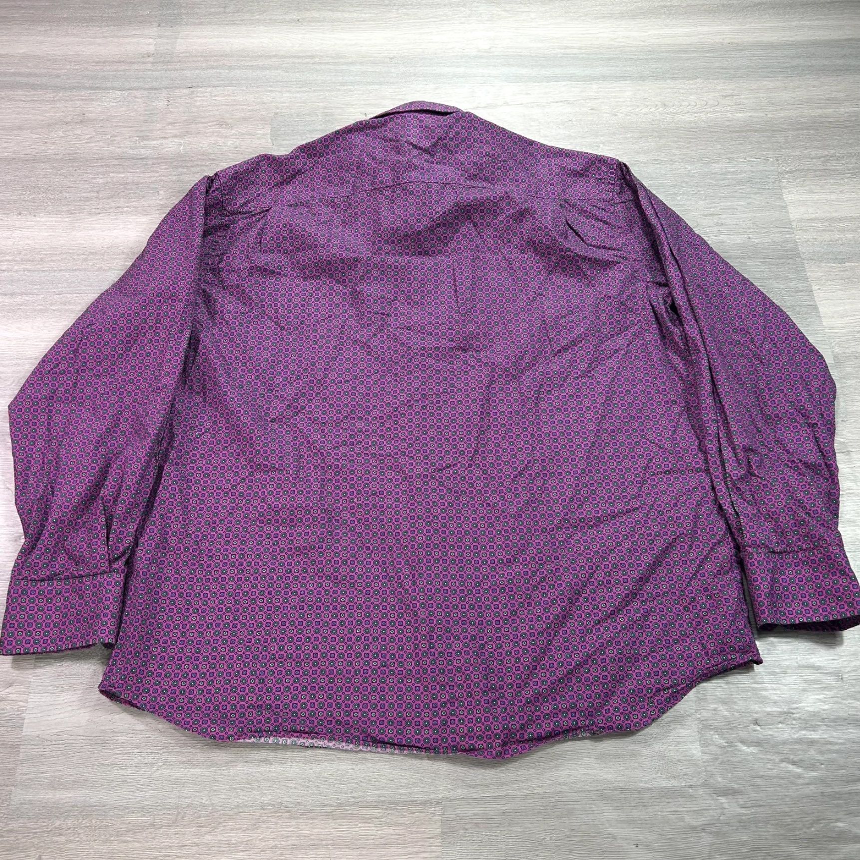 Pinko Alan Flusser Shirt Mens XL Pink Geometric 100% Cotton Button Up Long Sleeve Size US XL / EU 56 / 4 - 2 Thumbnail
