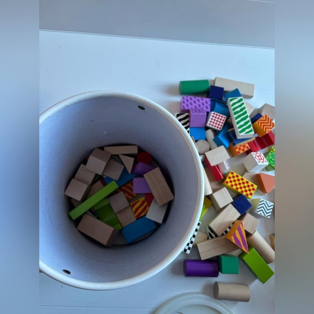 Designer Building Set - Colored Wood Blocks, 100 Pieces Size ONE SIZE - 5 Thumbnail