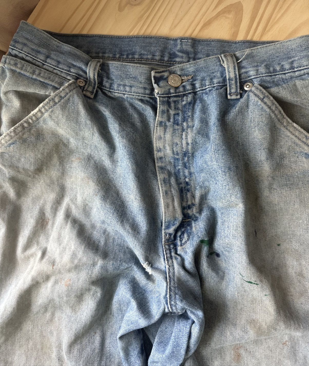 Vintage × Wrangler Thrashed x Vintage Wrangler Carpenter Jeans Size US 32 / EU 48 - 4 Thumbnail