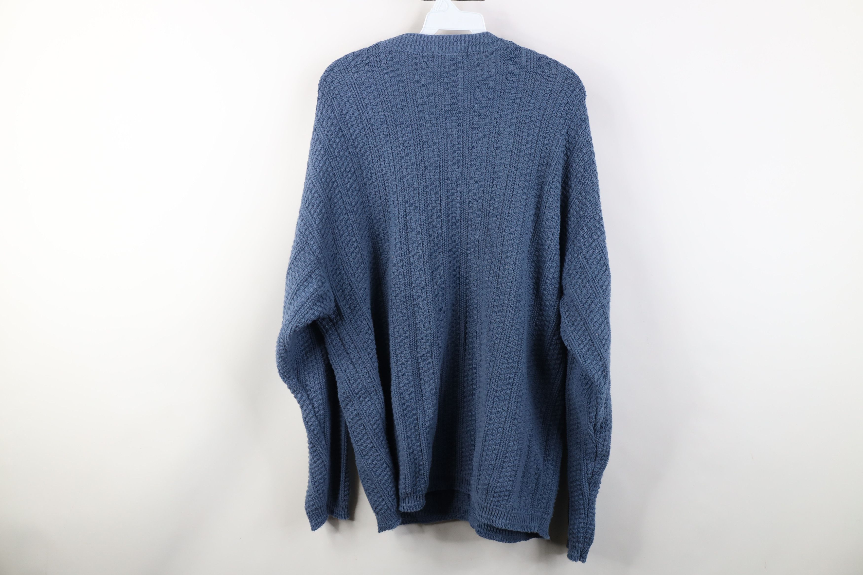 Vintage Vintage 90s Streetwear Framed Cotton Knit Sweater Blue USA Size US L / EU 52-54 / 3 - 7 Thumbnail