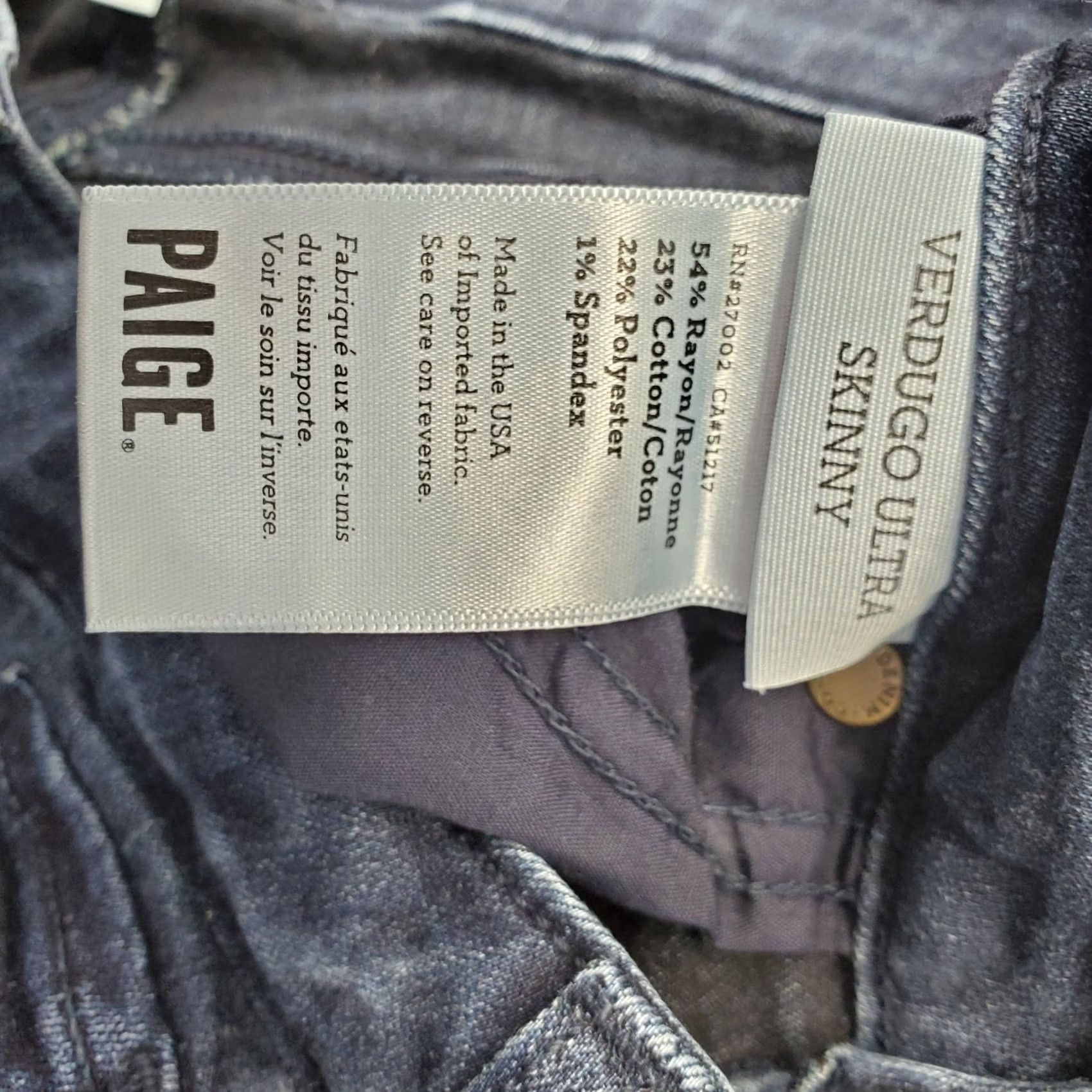 Paige Paige Jeans Womens 27 Dark Wash Stretch Slim Fit Casual Button Up Top Size 27" / US 4 / IT 40 - 7 Thumbnail