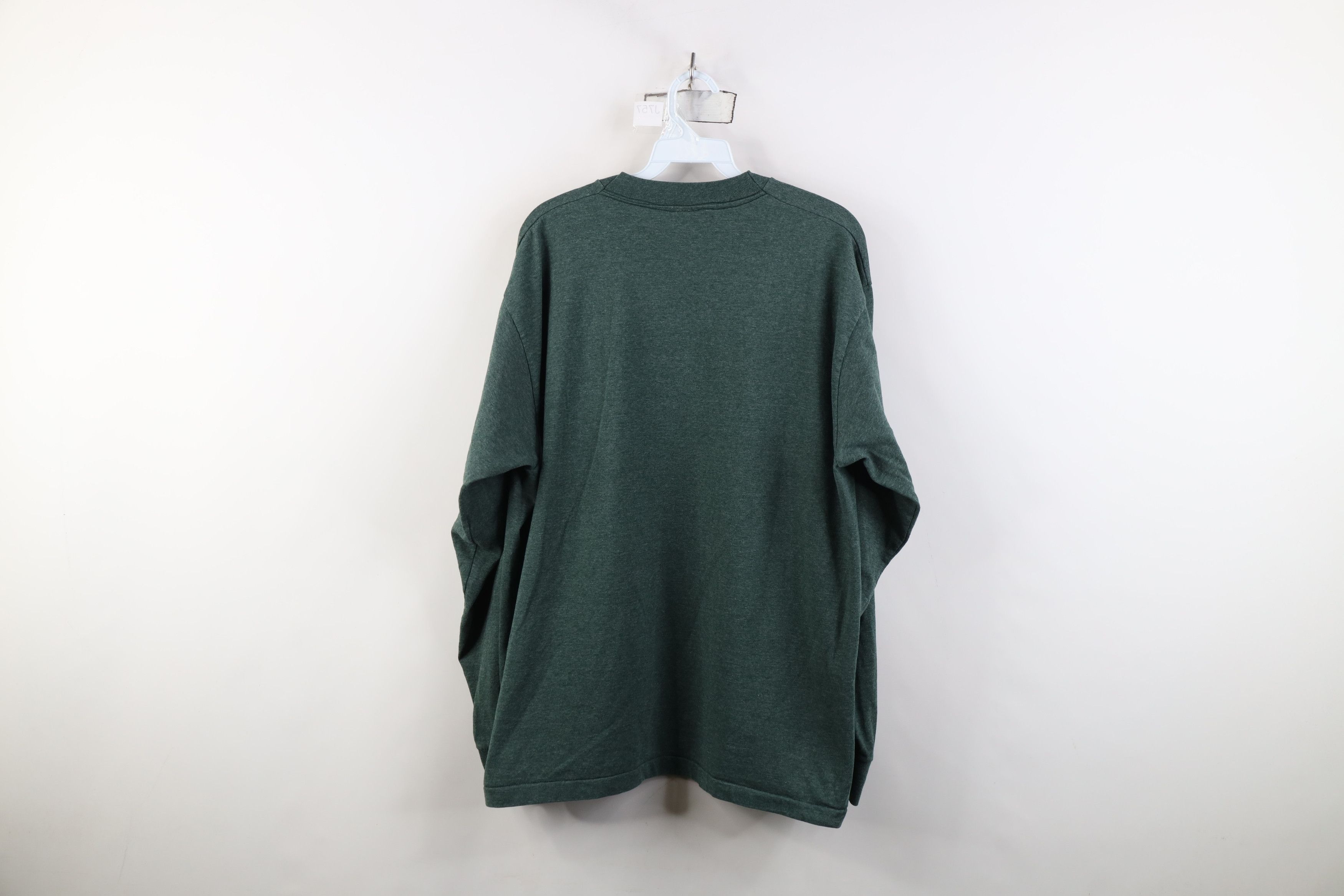 Vintage Vintage 90s Streetwear Long Sleeve T-Shirt Heather Green USA Size US XL / EU 56 / 4 - 7 Thumbnail