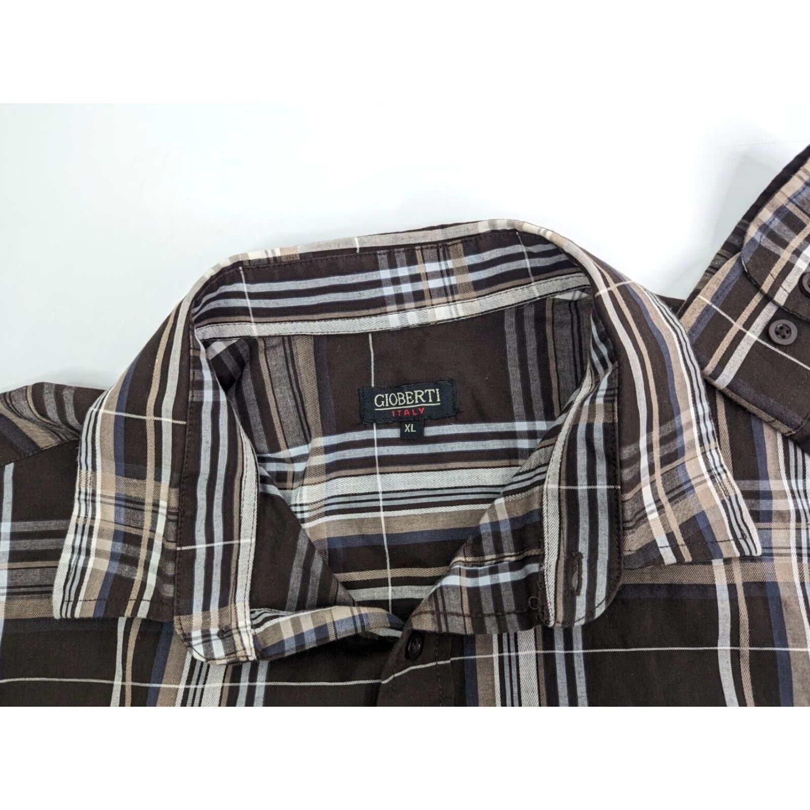 Vintage Gioberti Shirt Button-Up Long Sleeve Men XL Brown Plaid Casual Workwear Size US XL / EU 56 / 4 - 7 Thumbnail