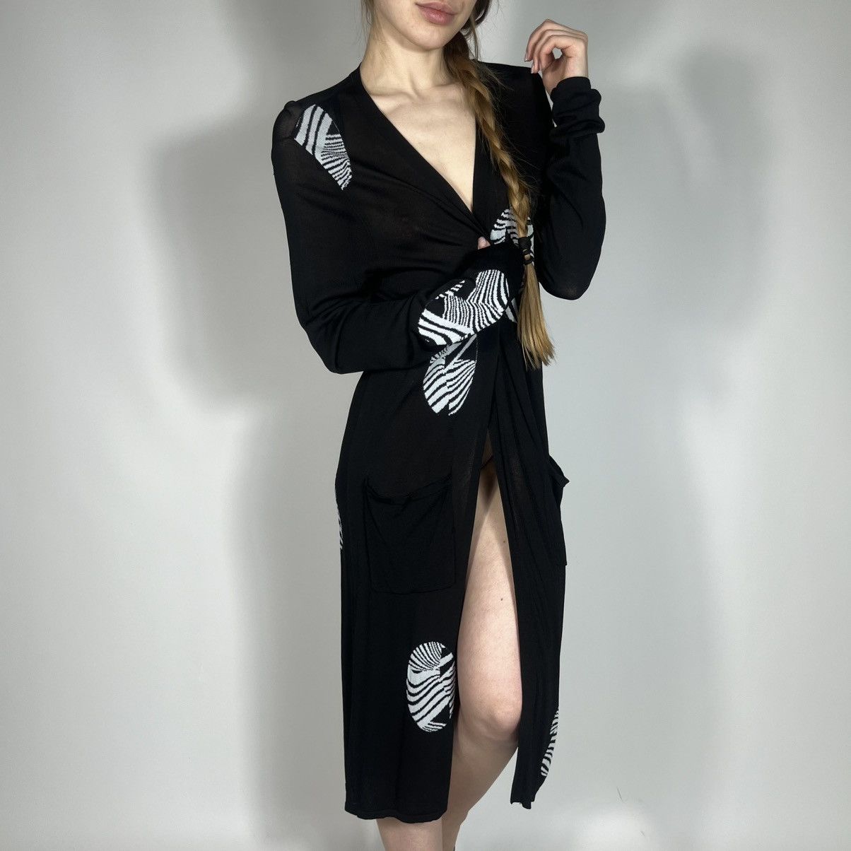 Joseph Ribkoff Vintage Y2K Joseph Ribkoff Mesh Long Cardigan / Dresses Size L / US 10 / IT 46 - 1 Thumbnail