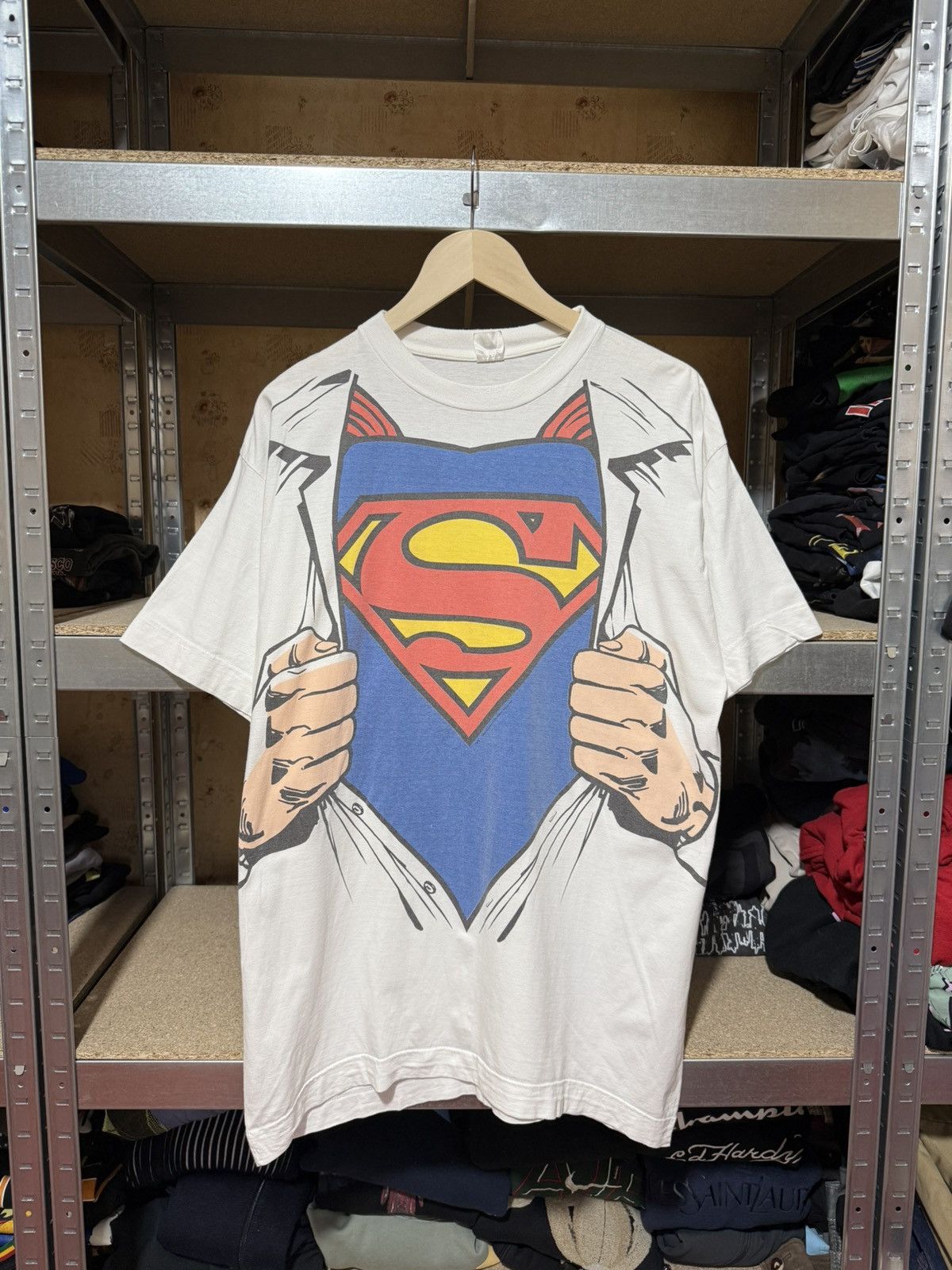 DC Comics × Vintage Vintage 1994 Superman DC Comics Movie Cartoon Retro T-Shirt Size US XL / EU 56 / 4 - 1 Thumbnail
