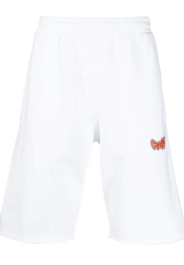 Off-White o1gr1nt0425 Arr Sticker Sweat Short in White Size US 38 / EU 54 - 1 Preview