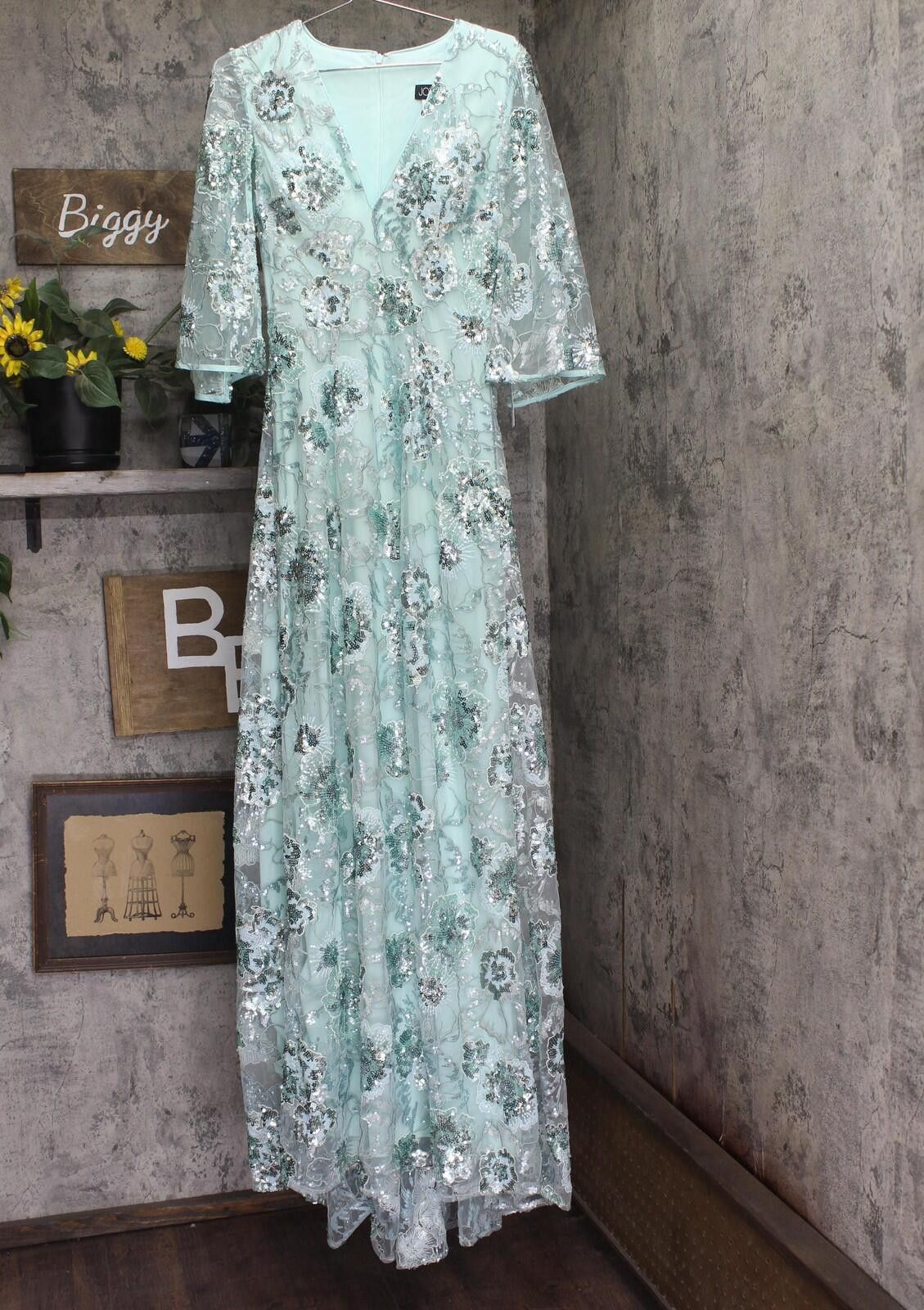 Other Jovani Neck 3/4 Open Sleeve Formal Dress Gown Mint Green 6 Size M / US 6-8 / IT 42-44 - 1 Thumbnail