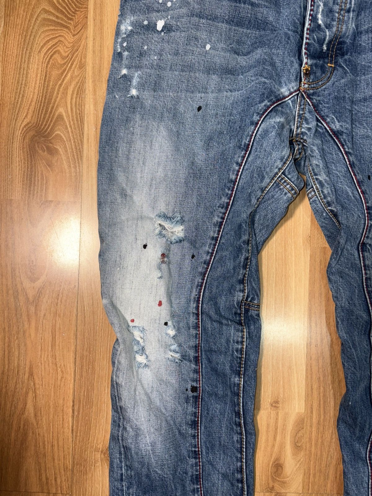Japanese Brand The New Look Eight 3D Twisted Seam Distressed Denim -Size 28 Size US 28 / EU 44 - 7 Thumbnail