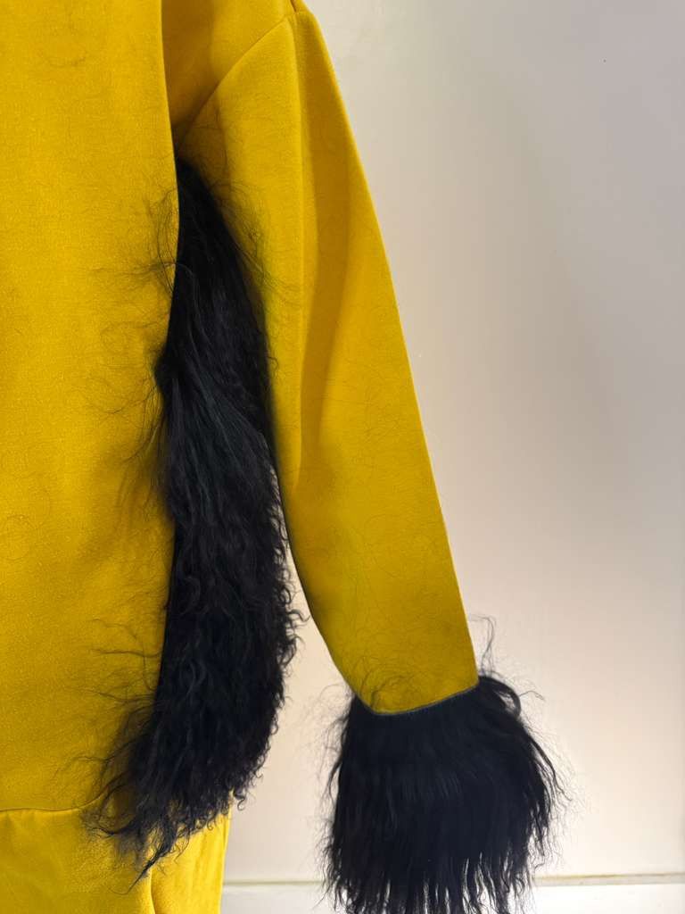 Other Custom-made Yellow Hooded Robe with Real mongolian Fur Size US L / EU 52-54 / 3 - 7 Thumbnail