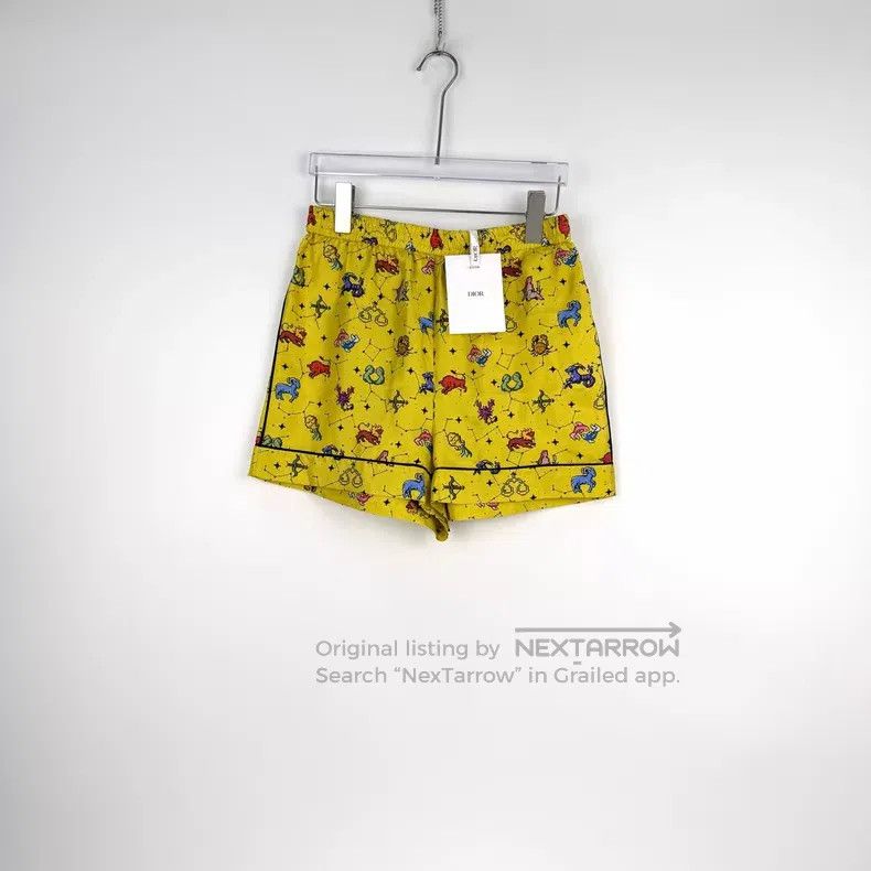 Dior Dior Yellow constellation pattern mulberry silk shorts Size 42" / US 20 - 3 Thumbnail