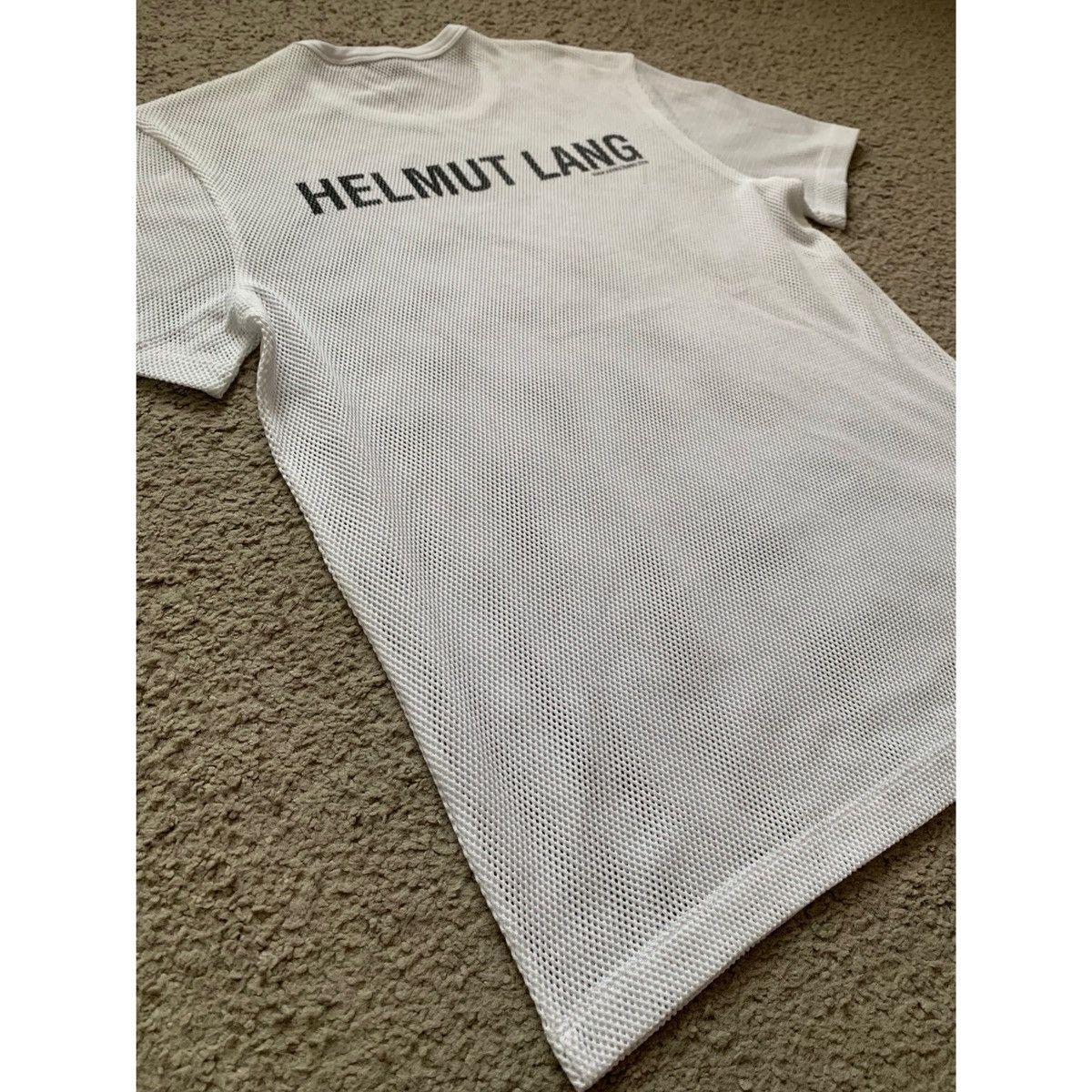 Helmut Lang HELMUT LANG WHITE LOGO MESH TOP Size US M / EU 48-50 / 2 - 14 Thumbnail