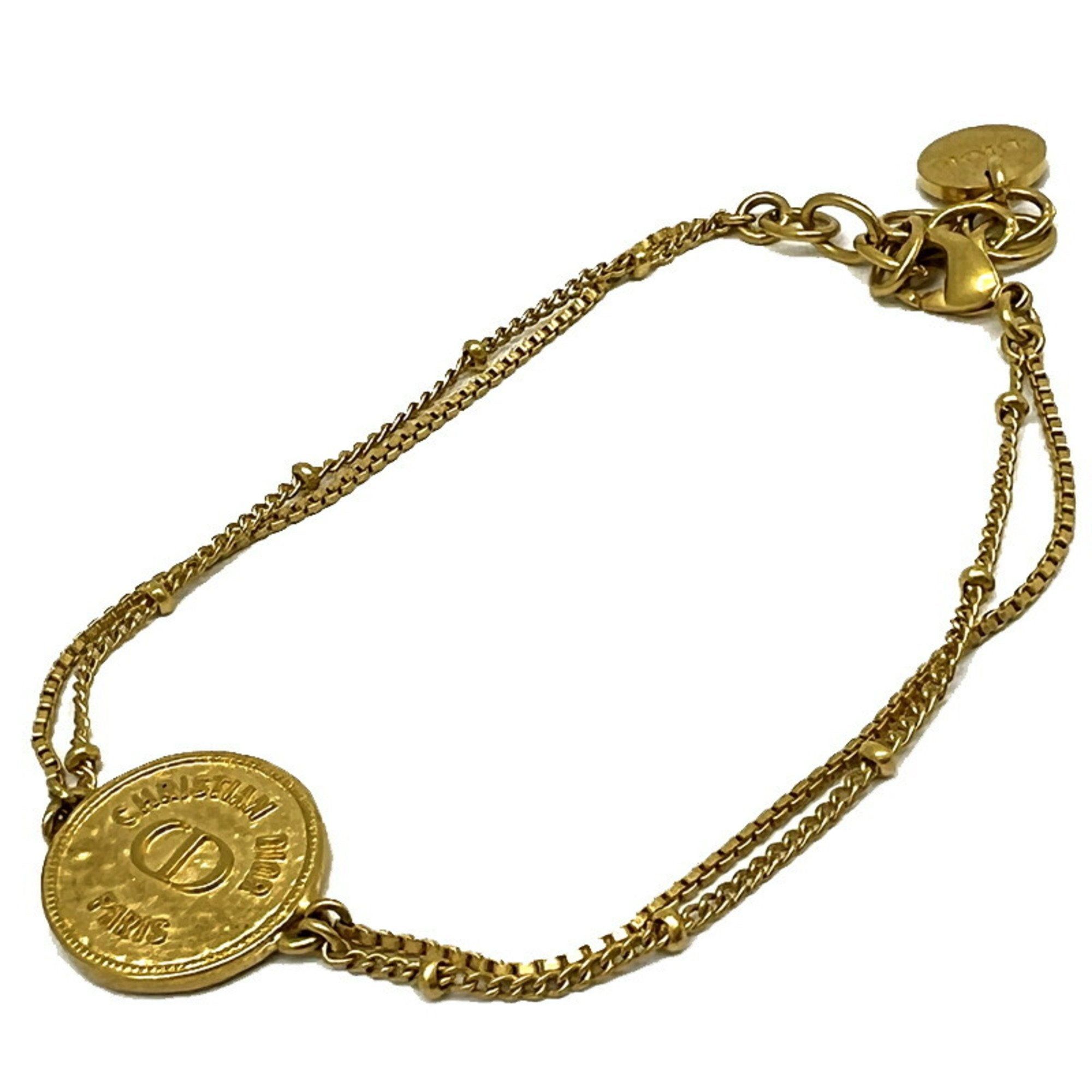 image of Christian Dior Dior Christian Bracelet Coin Gold Bangle Chain For Women