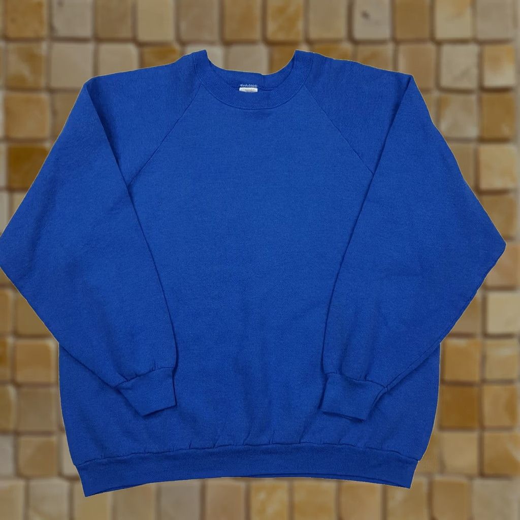 Fruit Of The Loom VINTAGE Nike Shirt Adult XL Blue Raglan USA Made Pullover Crewneck Sweatshirt Size US XL / EU 56 / 4 - 1 Thumbnail