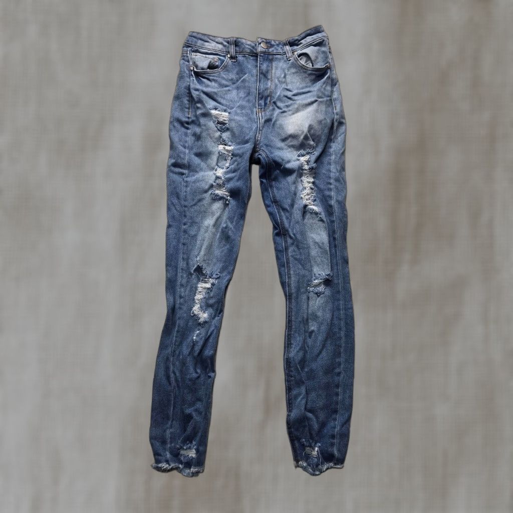 Vintage Tinseltown Jeans Blue High Rise Mom Distressed Adult Women's Size 8 Womens Size 30" / US 8 / IT 44 - 1 Thumbnail