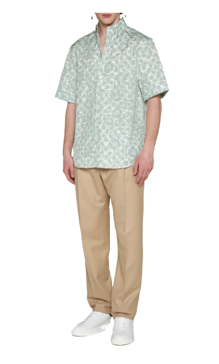 Lanvin BNWT SS23 LANVIN MINT FLOWERS SHORT SLEEVE SHIRT 39 Size US M / EU 48-50 / 2 - 14 Thumbnail