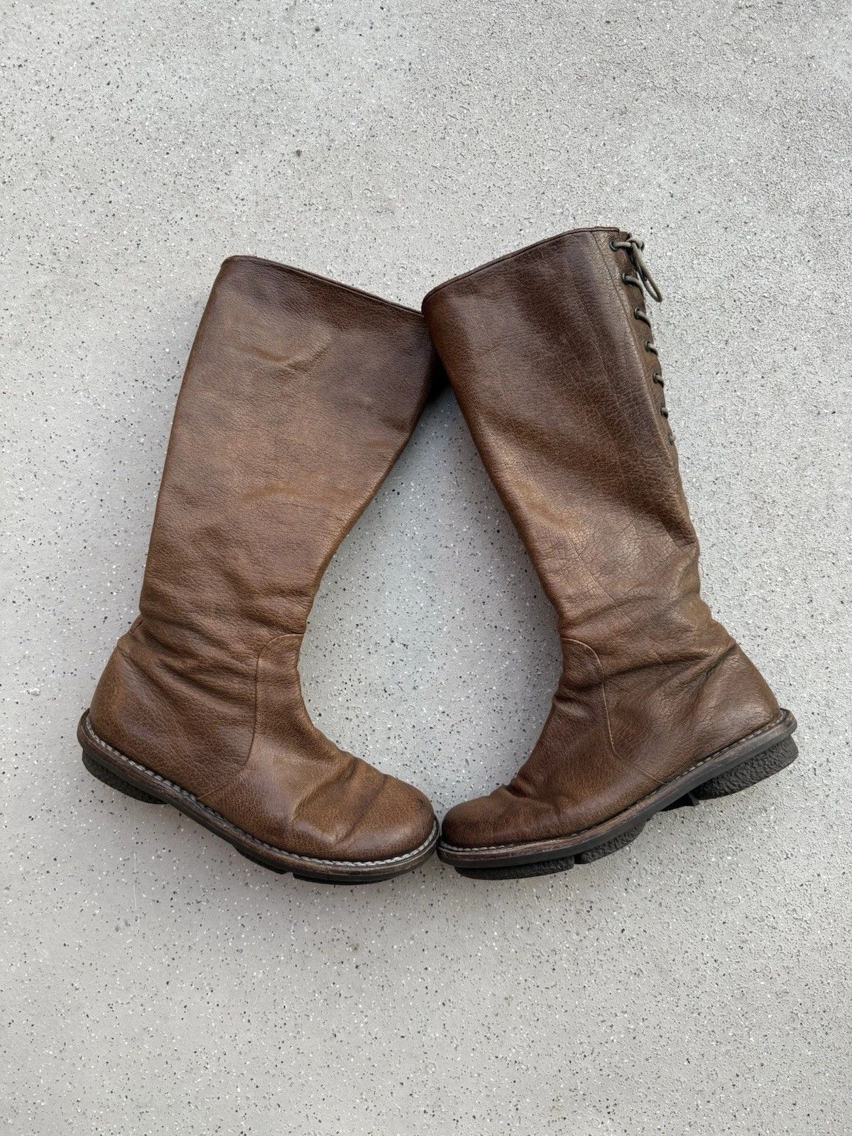 Trippen DDP Trippen Knee High Boots Brown Leather Lace Up Size 39 Size US 9 / IT 39 - 6 Thumbnail
