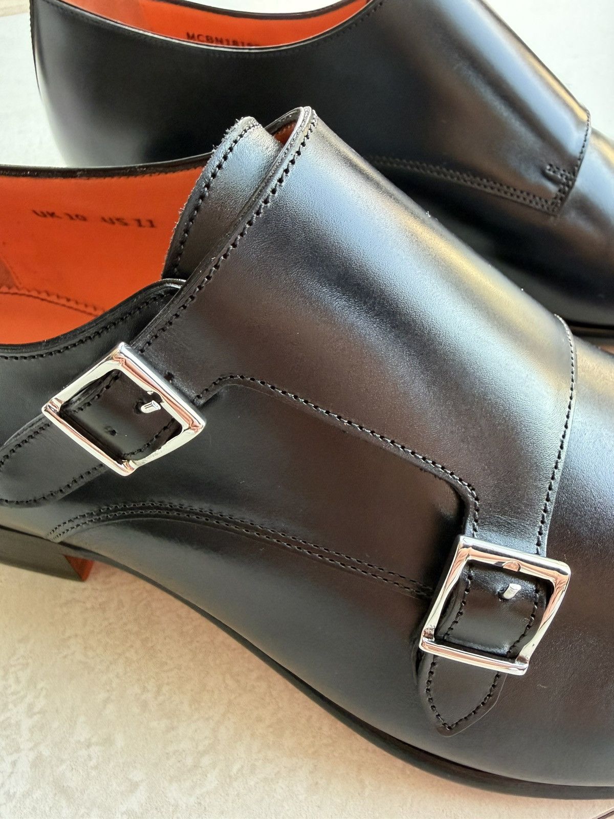 Santoni Santoni DoubleMonk Strap Black Leather UK10US11 New with Box Size US 11 / EU 44 - 4 Thumbnail