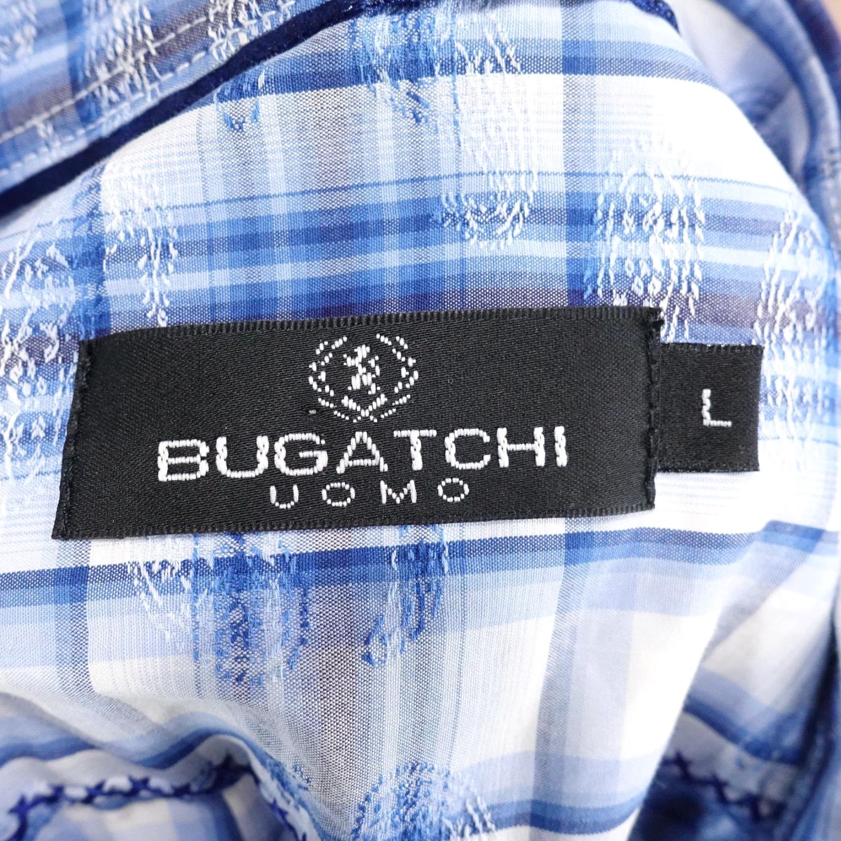 BUGATCHI Bugatchi Uomo Shirt Mens Large Blue Plaid Long Sleeve Button-Down Cotton Shirt Size US L / EU 52-54 / 3 - 6 Thumbnail