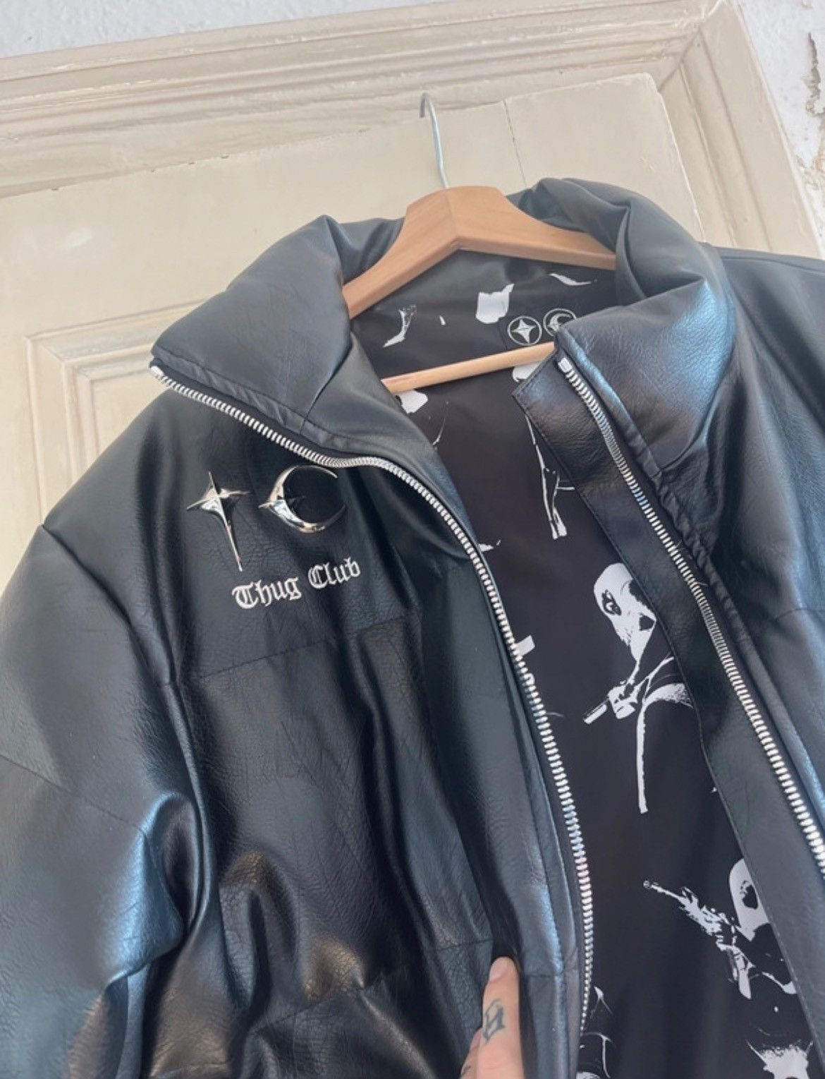 Thug Club 《SLURP HIGH》THUG CLUB TC Leather Puffer Jacket