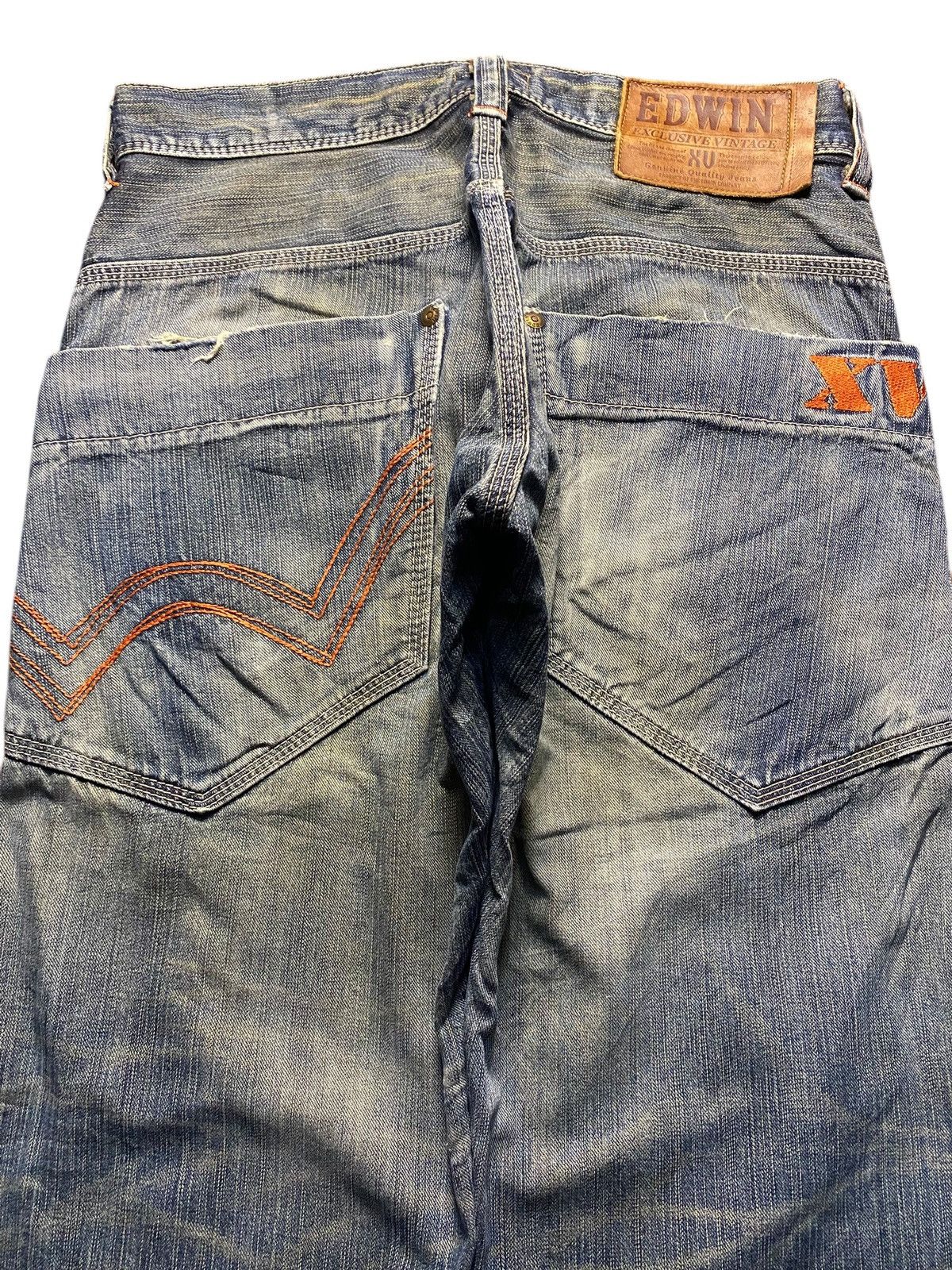 Edwin Vintage Edwin XV Embroidery Logo Distressed Jeans Size US 32 / EU 48 - 4 Thumbnail