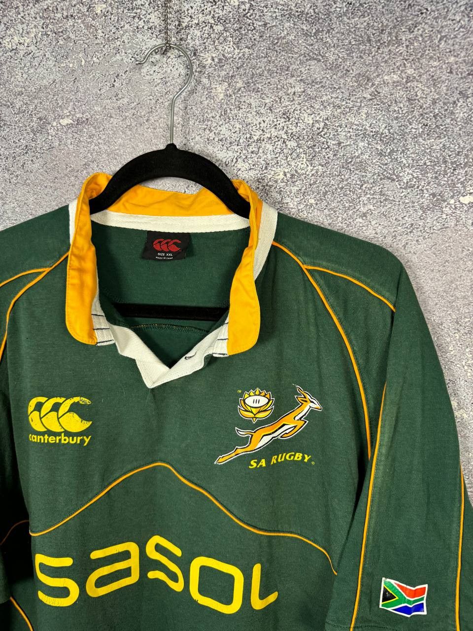 Canterbury of New Zealand South Africa Canterbury Home Rugby Jersey 2007 Union Sasol Size US XXL / EU 58 / 5 - 7 Thumbnail