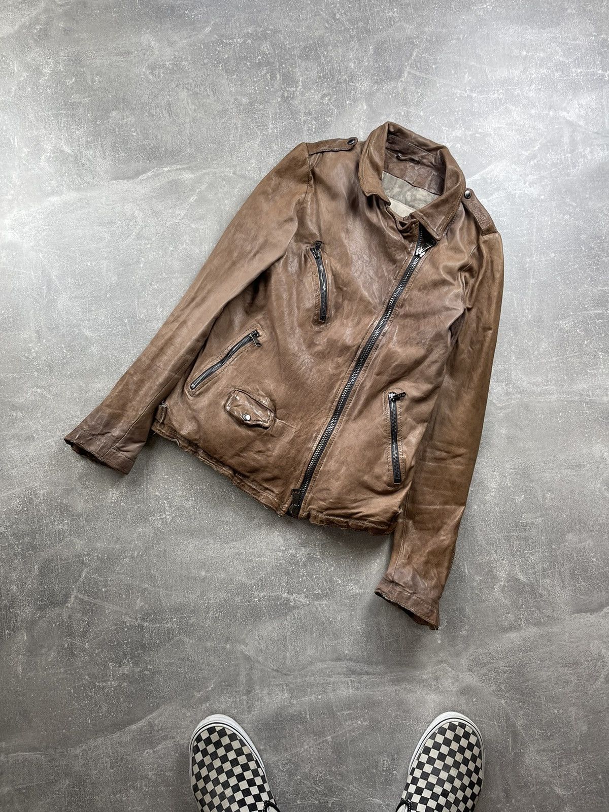 Giorgio Brato Giorgio Brato Avant Garde Distressed Handmade Leather Jacket Size M / US 6-8 / IT 42-44 - 1 Thumbnail