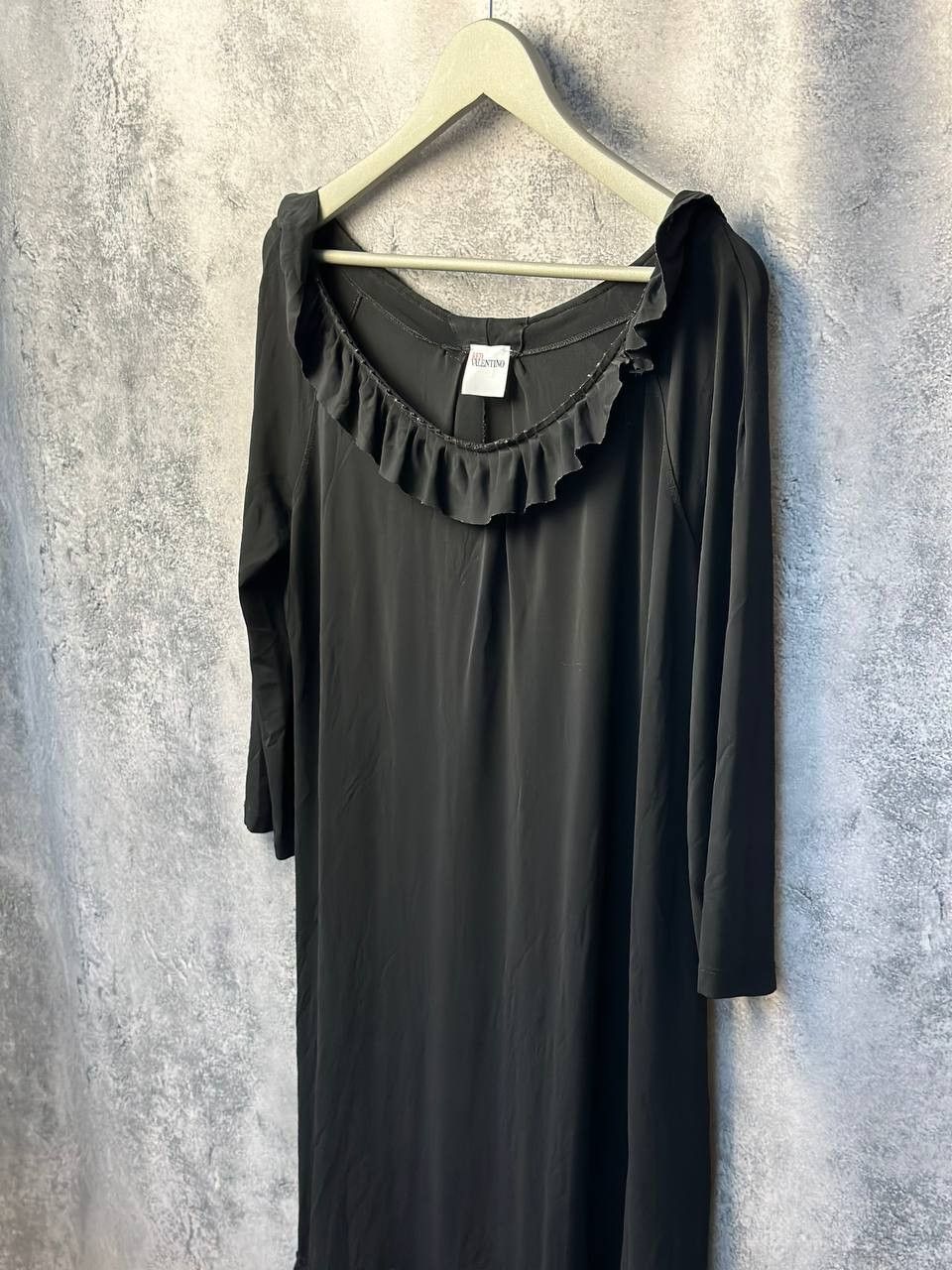 RED Valentino × Valentino RED Valentino Black Ruffle Trim Dress 3/4 Sleeves Relaxed Size M / US 6-8 / IT 42-44 - 2 Thumbnail