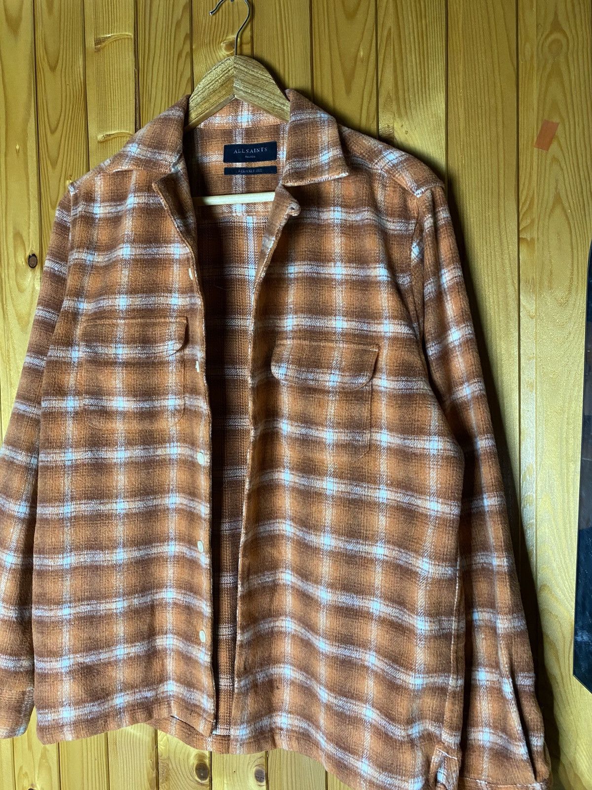 Allsaints Allsaints Checkered Flannel overshirt Button Shirt orange L Size US M / EU 48-50 / 2 - 2 Thumbnail