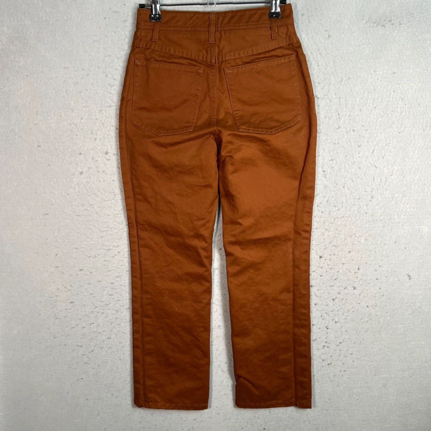 Acne Studios Acne Studios Brown High-Waisted Straight-Leg Cotton Pants Womens Size 32, 24 in Inseam, Regular, Chino, Pockets, Vintage: No Size 24" / US 00 / IT 34 - 2 Thumbnail