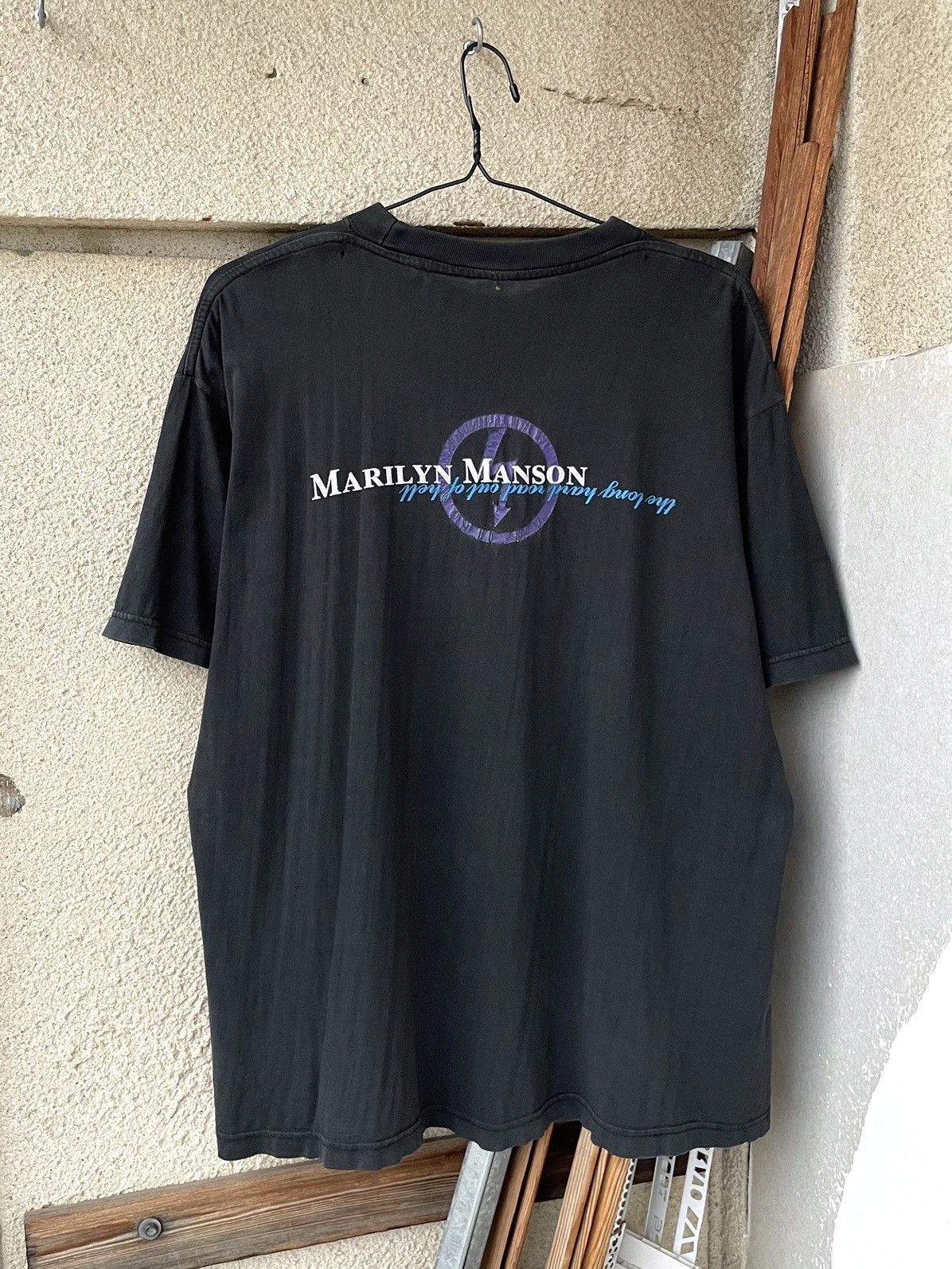 Band Tees Vintage 90s Marilyn Manson The Long Road Out Of Hell T-Shirt Size US XL / EU 56 / 4 - 17 Thumbnail