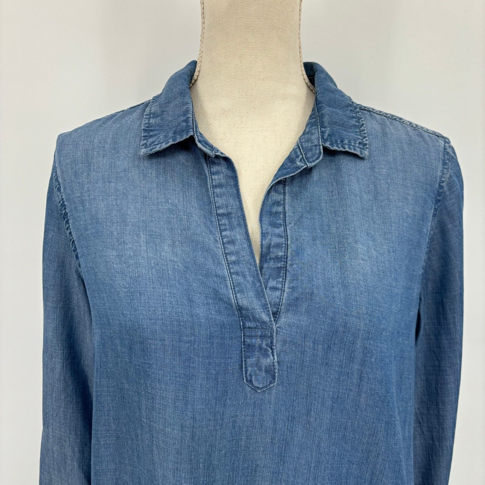 Anthropologie Cloth & Stone Anthropologie Chambray Tunic Shirt Dress SZ M Size M / US 6-8 / IT 42-44 - 4 Thumbnail