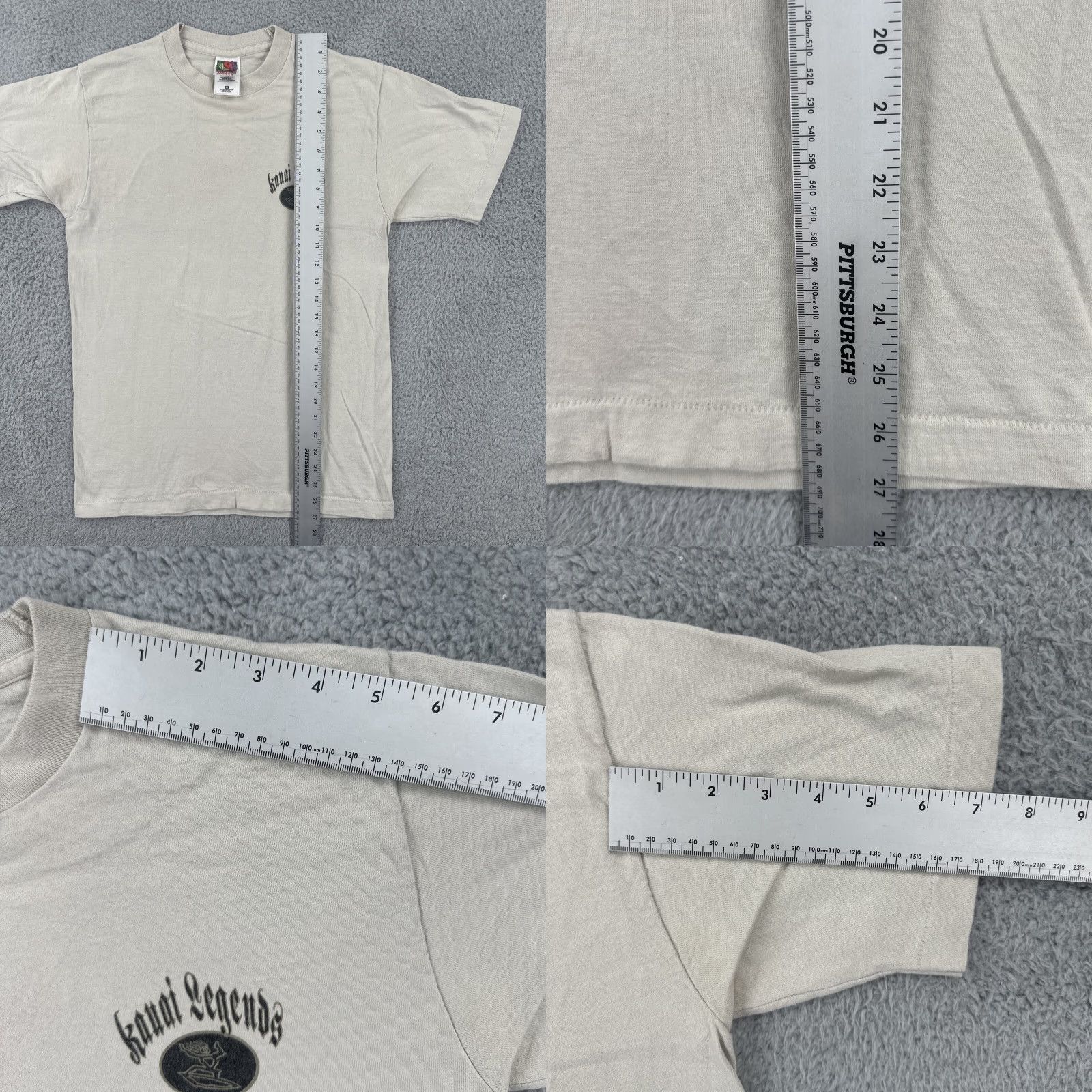 Fruit Of The Loom VINTAGE Fruit of the Loom T Shirt Men Beige 90s Surfing Hawaiian Kauai Legends USA Made M Size US M / EU 48-50 / 2 - 9 Thumbnail