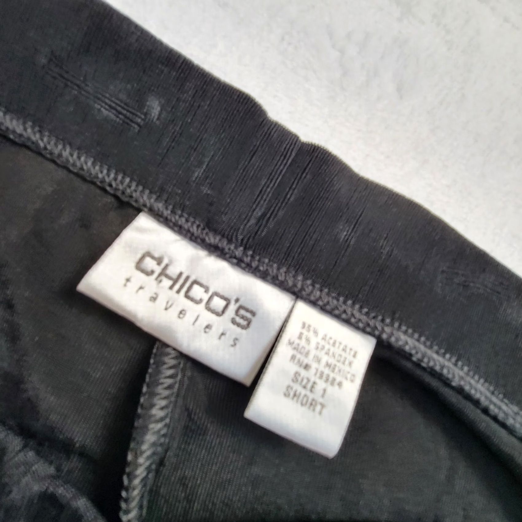 Vintage Chico's Travelers Womens Mid-Rise Straight Leg Pull-On Pants Size 1 Short Black Size 25" / US 0 / IT 36 - 3 Thumbnail