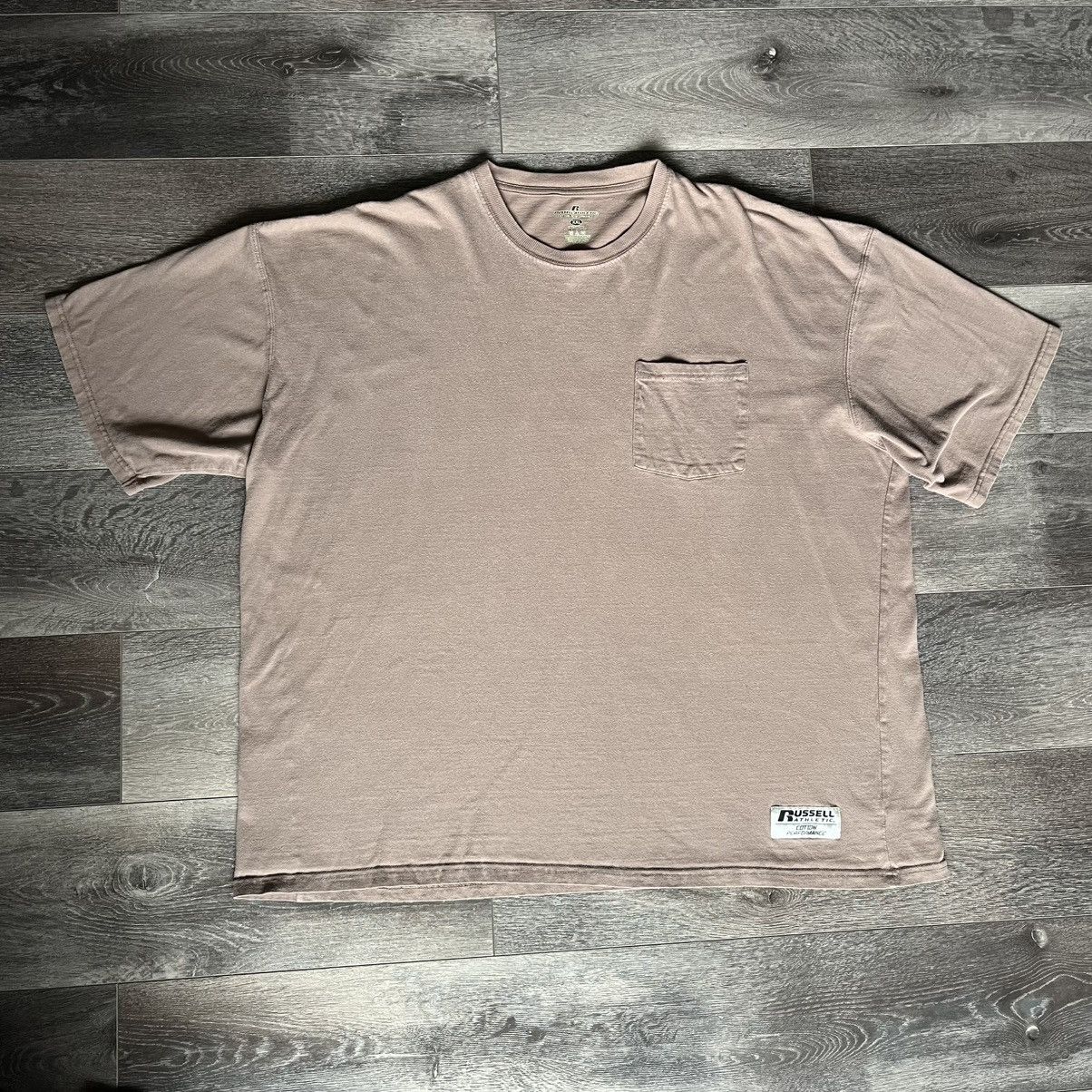 Russell Athletic × Vintage Vintage Y2K Russell Athletic Brown Wash Boxy Baggy Blank Tee Size US XXL / EU 58 / 5 - 1 Thumbnail