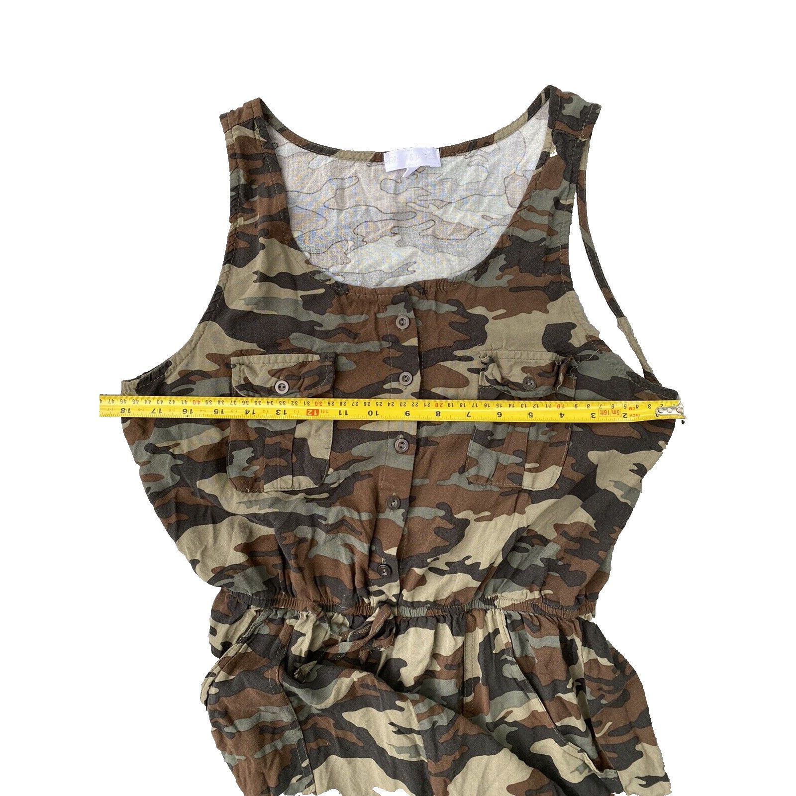 Briggs & Riley Riley&James Camouflage Bib Overalls L Green Grey A000315 Size 28" / US 6 / IT 42 - 4 Thumbnail
