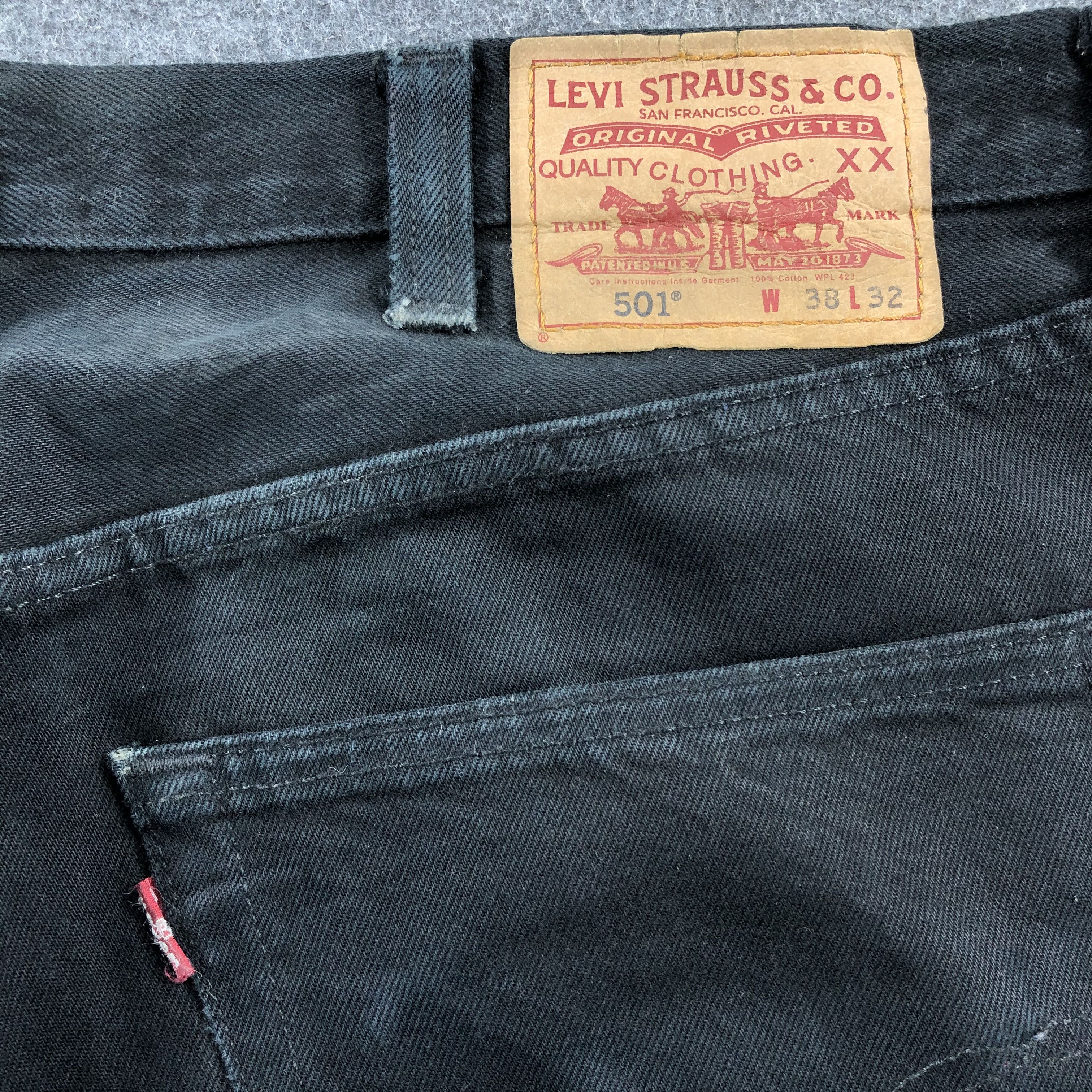 Levi's Vintage Black Levis 501 Distress Jeans-JM1548 Size US 39 - 7 Thumbnail