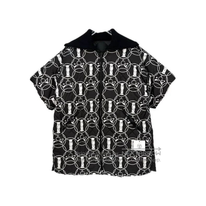 Hermes Hermes Black Rope Pattern Short Sleeve Down Jacket Size XS / US 0-2 / IT 36-38 - 1 Thumbnail