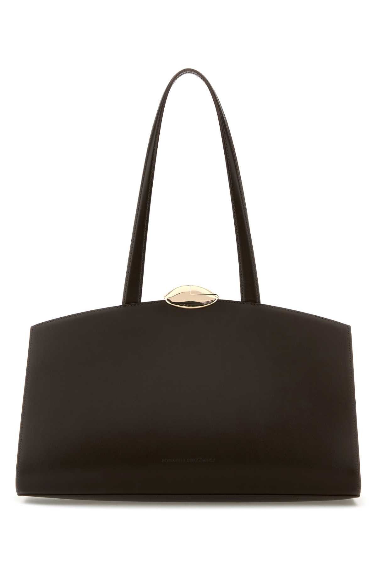 Benedetta Bruzziches Brown Leather Serena Shopping Bag Size ONE SIZE - 1 Thumbnail