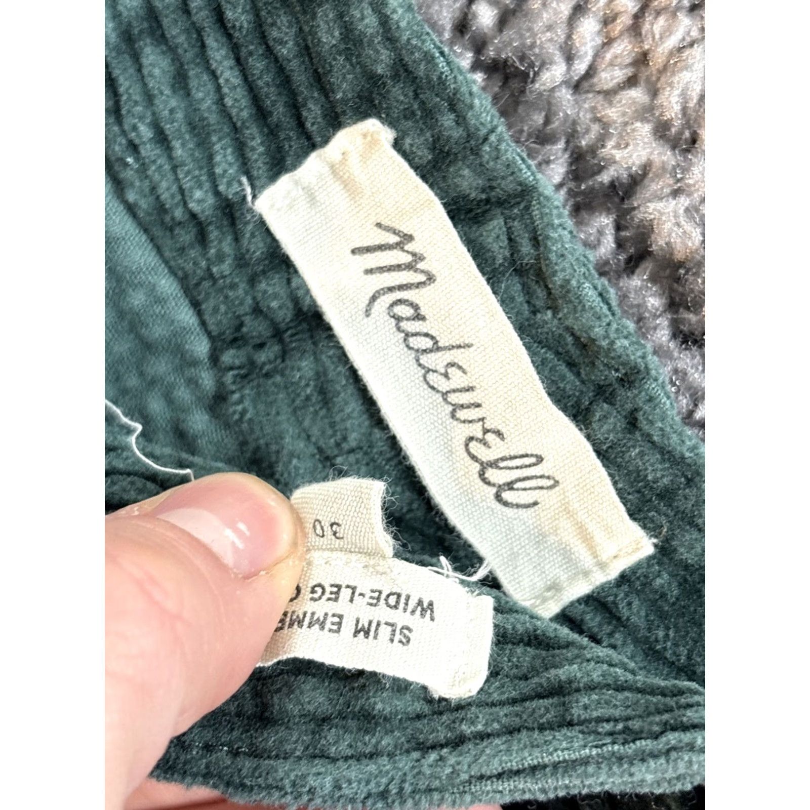 Madewell Madewell Pants Womens 30 Corduroy Slim Emmett Wide Leg Crop Forest Green Stretch Casual Jeans Pants Boys Girls Mens Womens Size 30" / US 8 / IT 44 - 6 Thumbnail