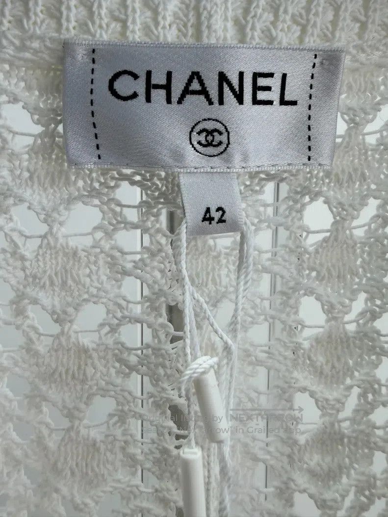Chanel Chanel White hollow knitted cardigan coat Size M / US 6-8 / IT 42-44 - 5 Thumbnail