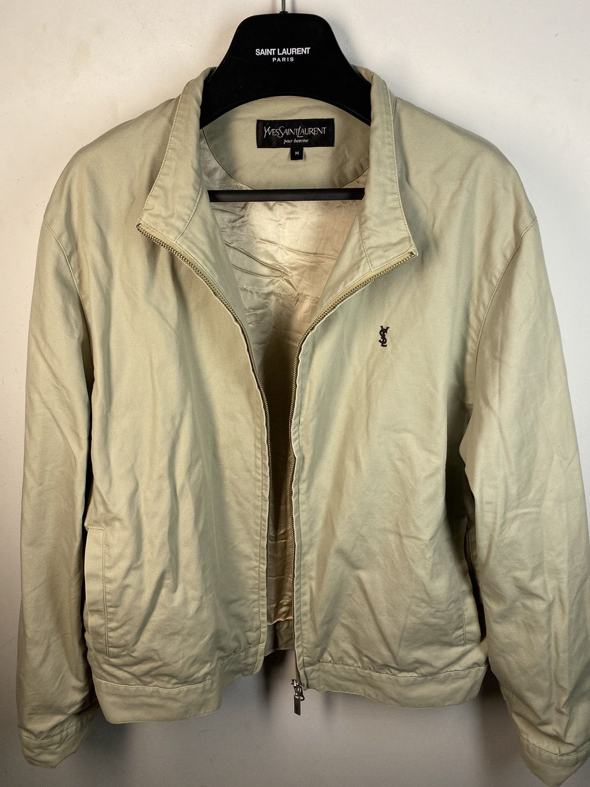 Yves Saint Laurent Beige 90s YSL Jacket Canvas Cotton Light Classic Bomber Size US M / EU 48-50 / 2 - 5 Thumbnail